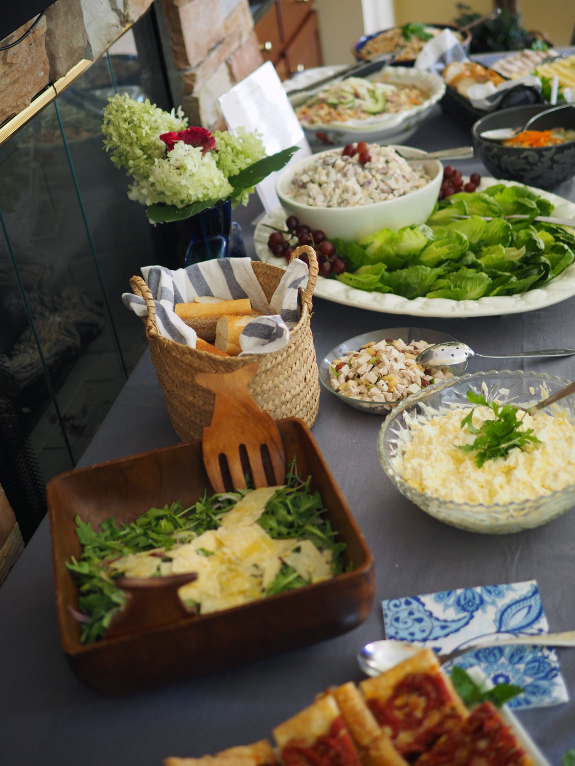 It’s important to lay the food items out in a way that makes it easy to reach, pretty to look at and in a order that makes sense.