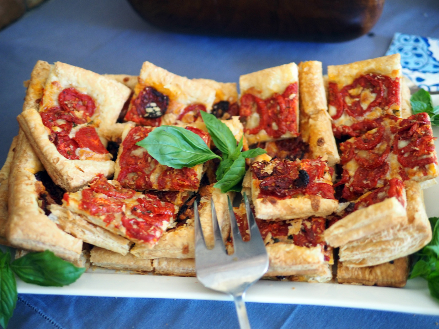 Tomato Mozzarella Puff Pastry Tartlets