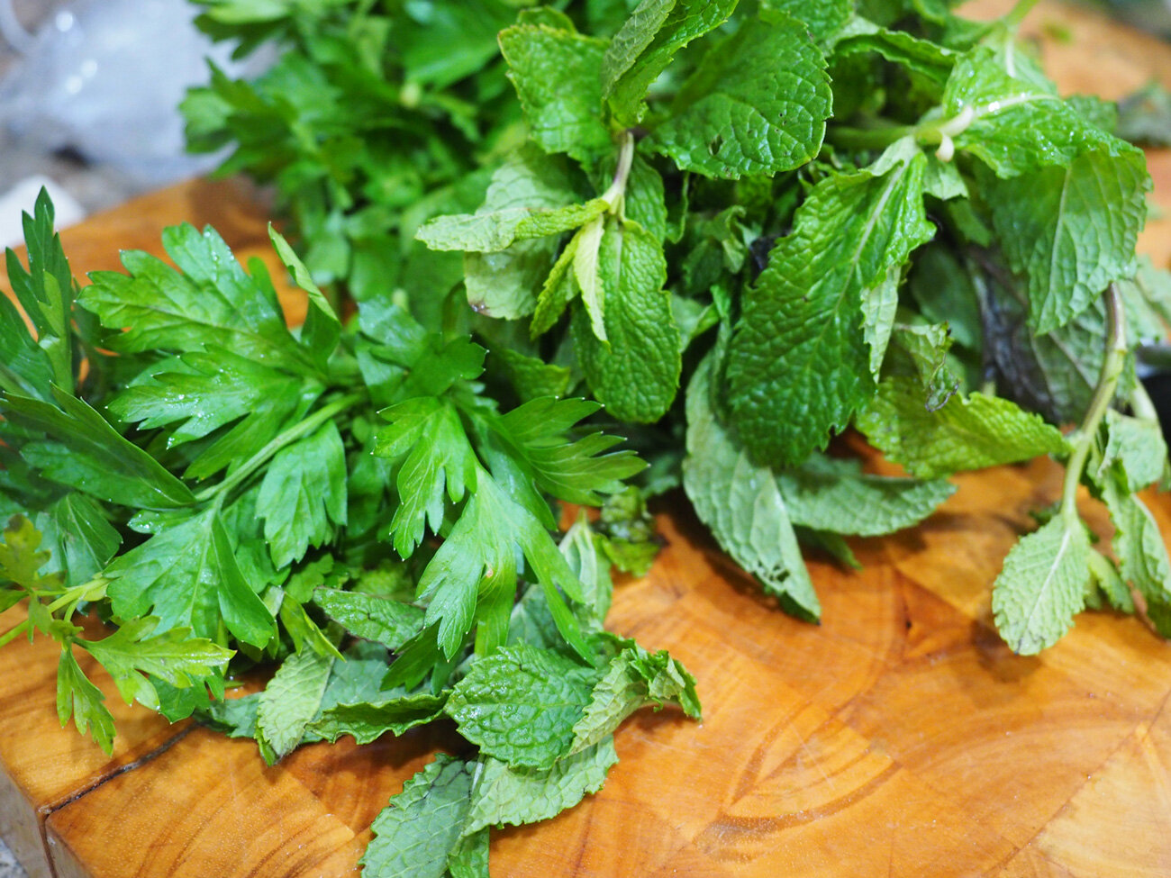 Fresh mint and parsley