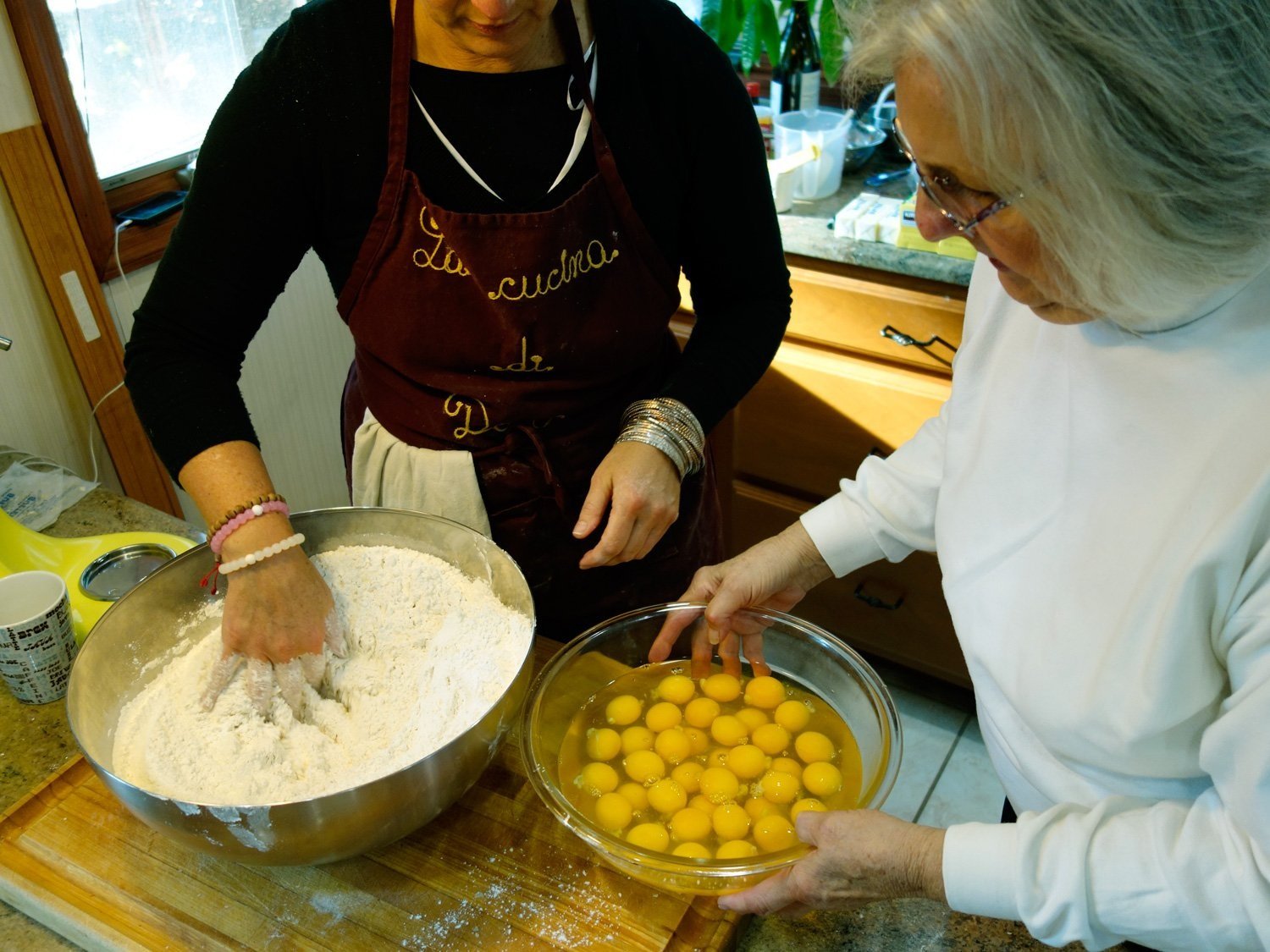  It takes pounds of flour and dozens of eggs to make multiple batches of Struffoli. 