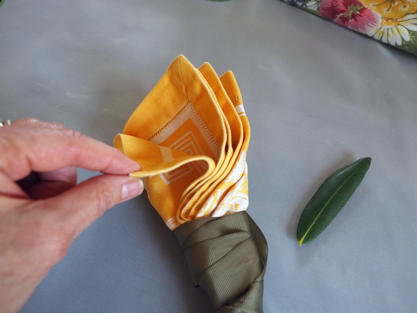 Peel back the folds to give it a flower feel.