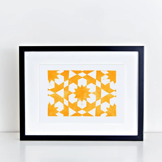 Moroccon Linocut Block Print from Wandering Paper Co.