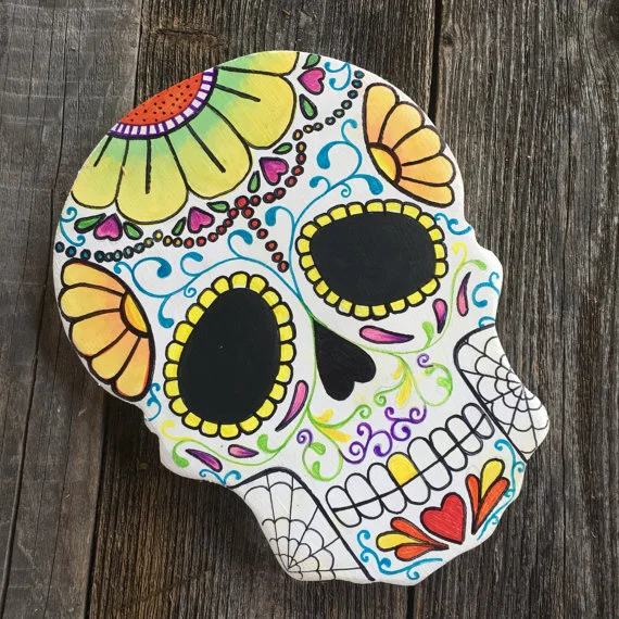 Handpainted Sugar Skull from MushTushy