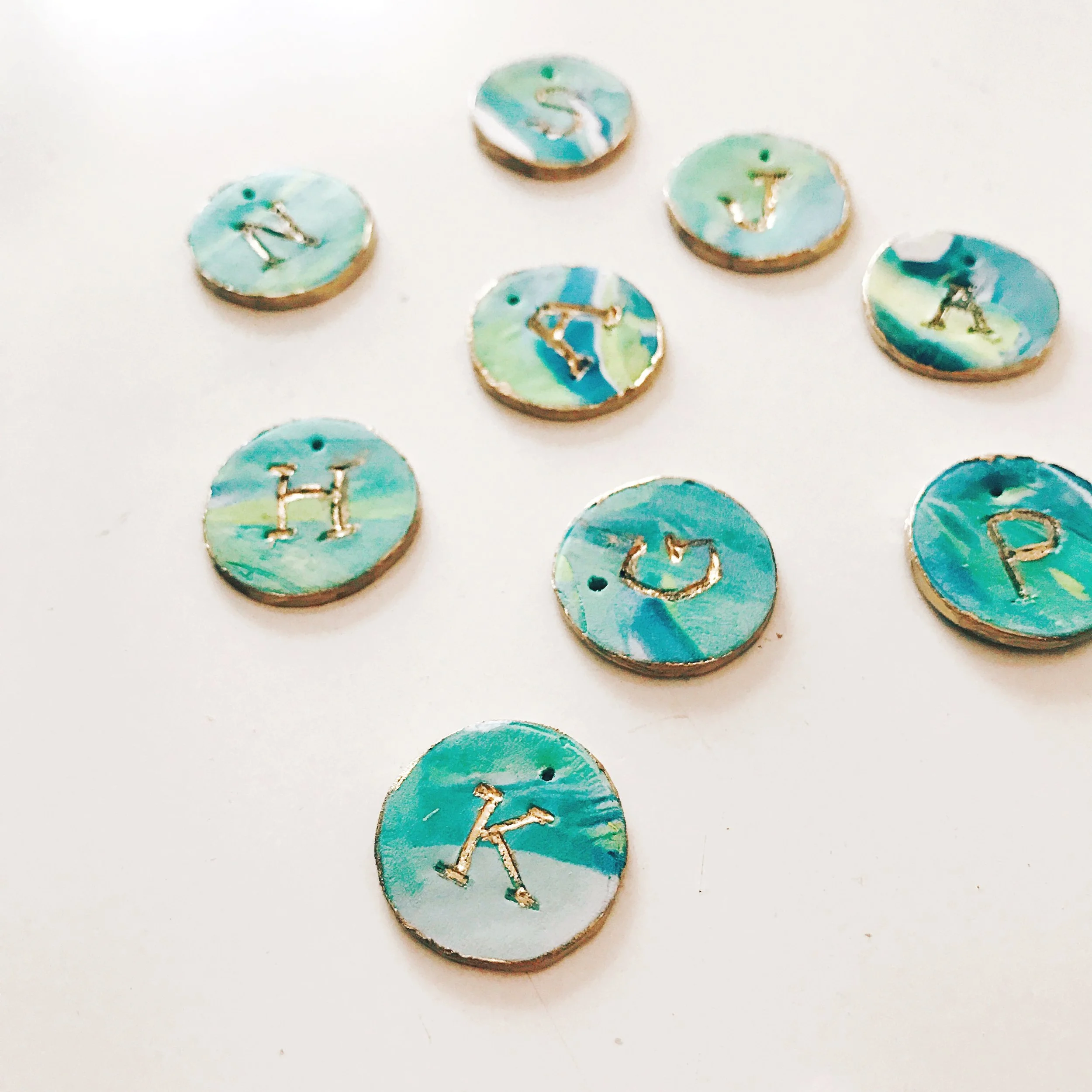Creativity Camp: Marbled Clay Monogram Charms