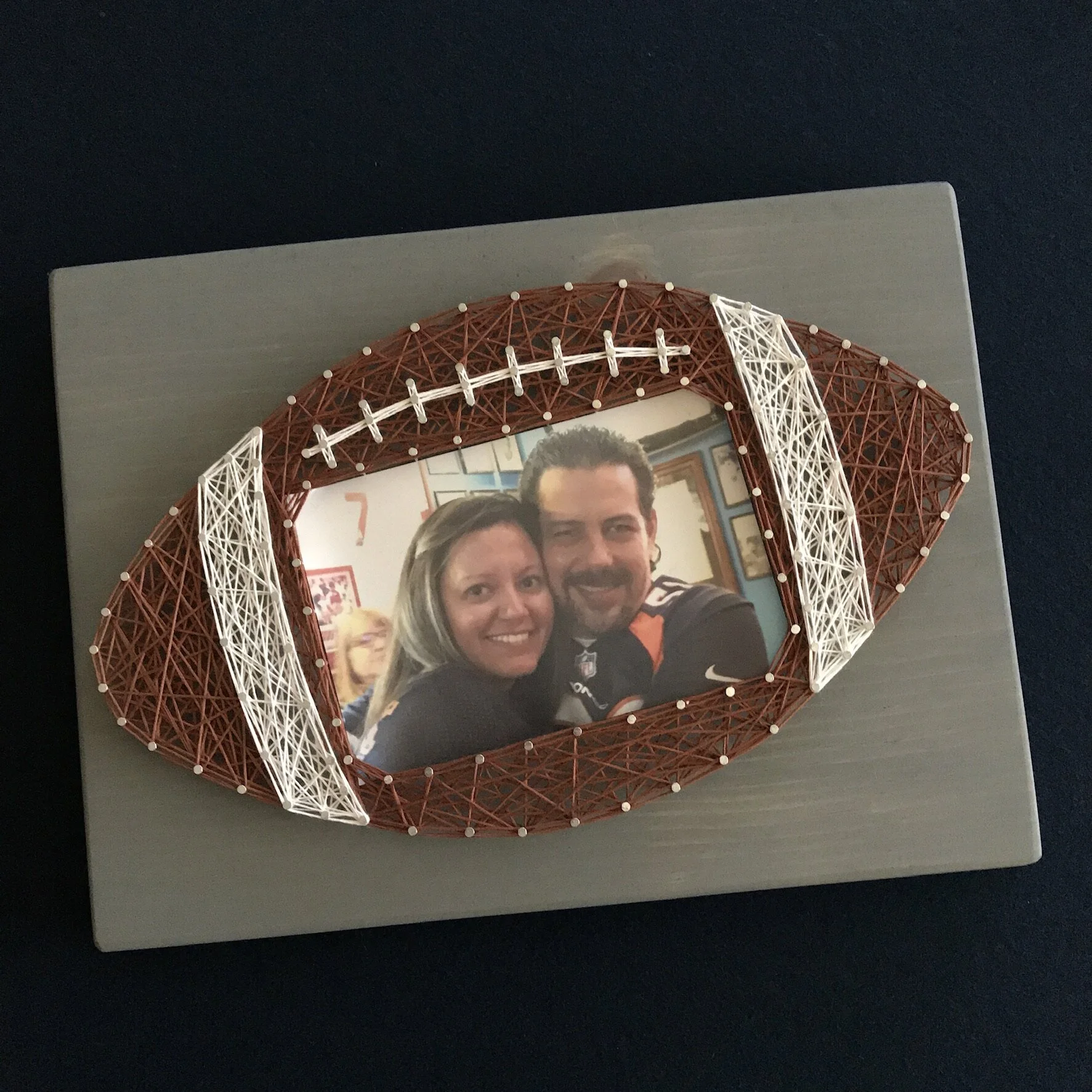 String art football frame by Lil Bits of Mona