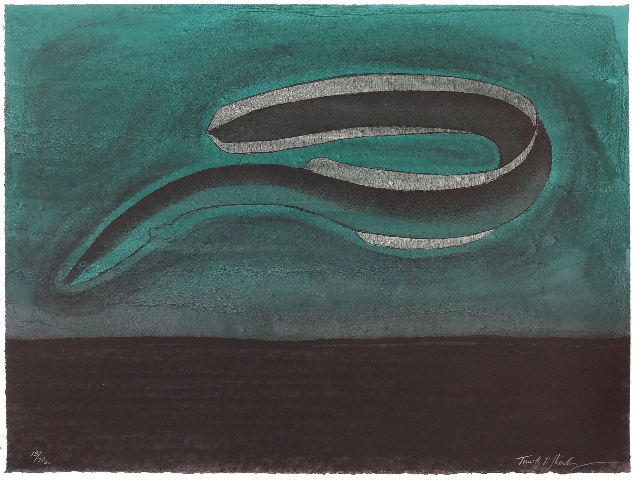 13.T.Sheesley, %22Sargasso Eel%22 13-22e.v.,lithograph,2024, 18%22x24%22.jpg
