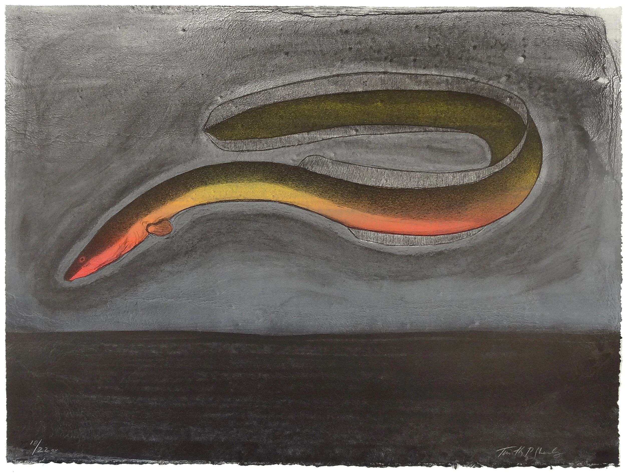 18.T.Sheesley, %22Sargasso Eel%22 18-22e.v.,lithograph,2024, 18%22x24%22.jpg