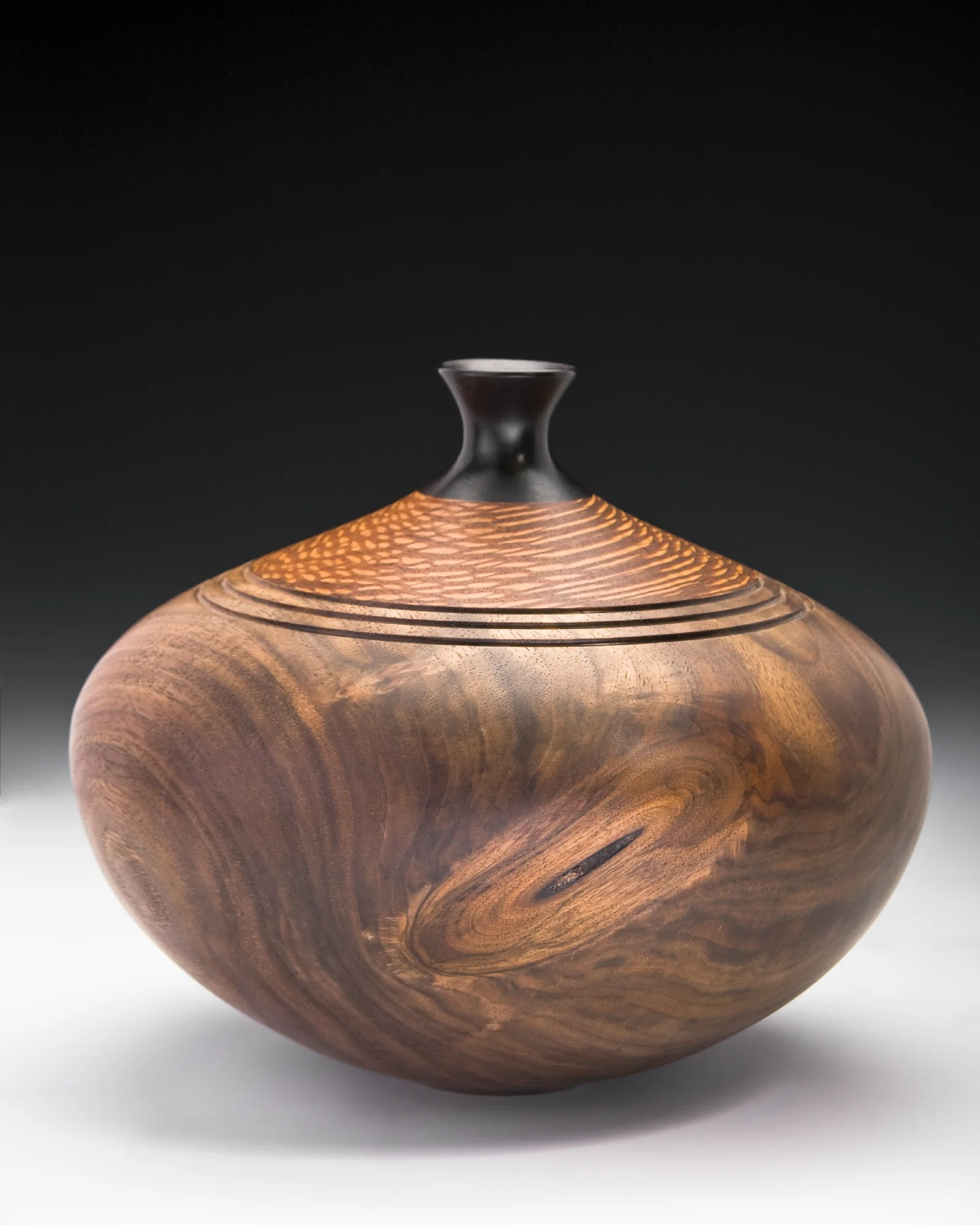 walnut with lacewood & blackwood