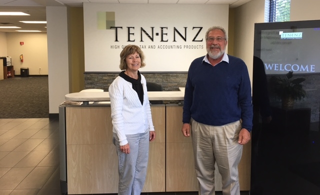 Executive Director, Linda Wiza, with Tenenz owner, Bob Tenner, at the Tenenz, Inc. headquarters in Bloomington, MN.