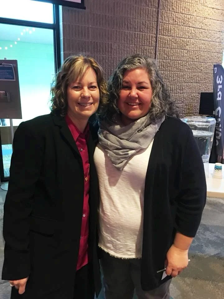 Executive Director, Linda Wiza, with Holly Seaquist Young. Thanks for sharing your story with our women, Holly! 