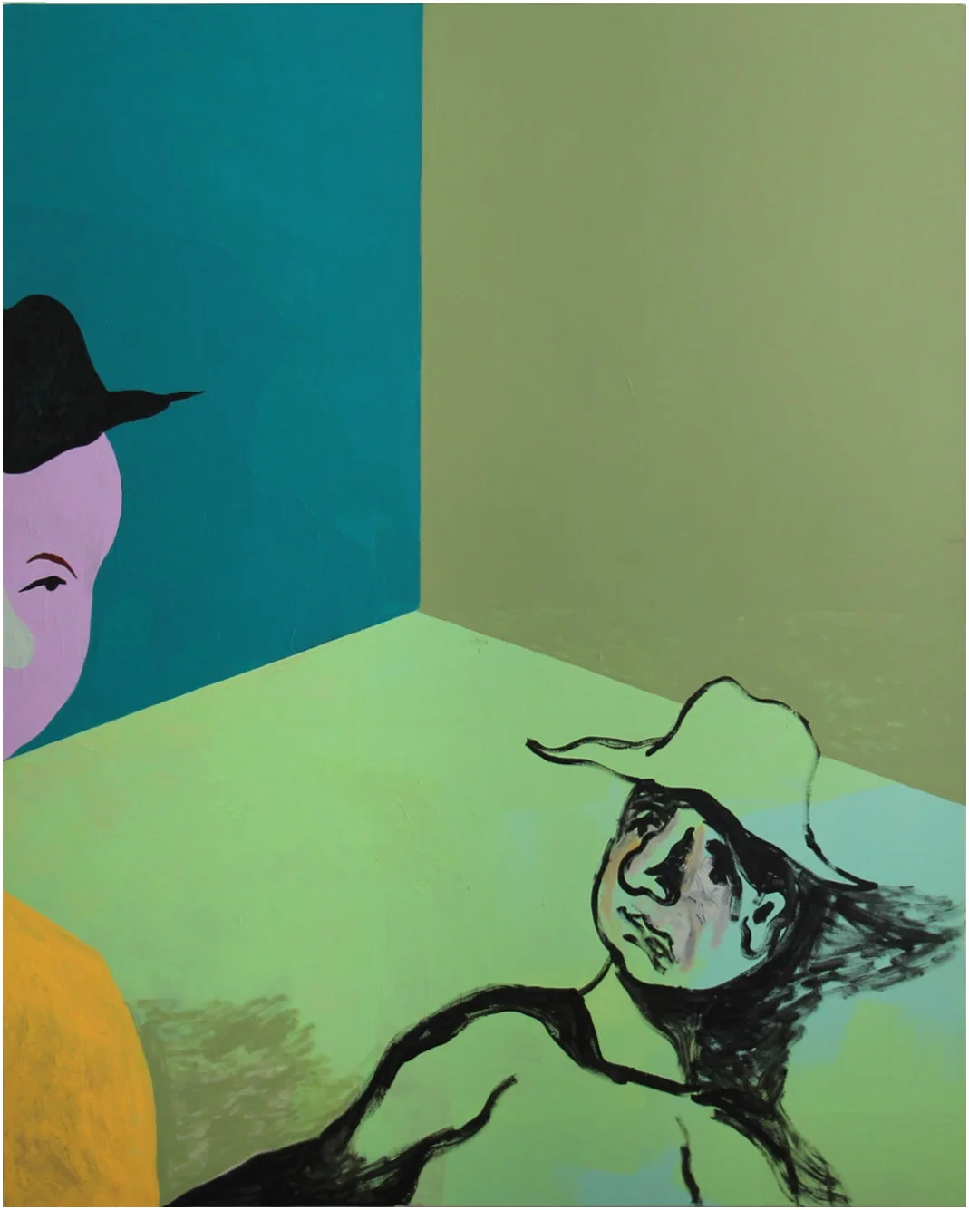 Green Corner , Latex on Wood, 60"x48", 2015