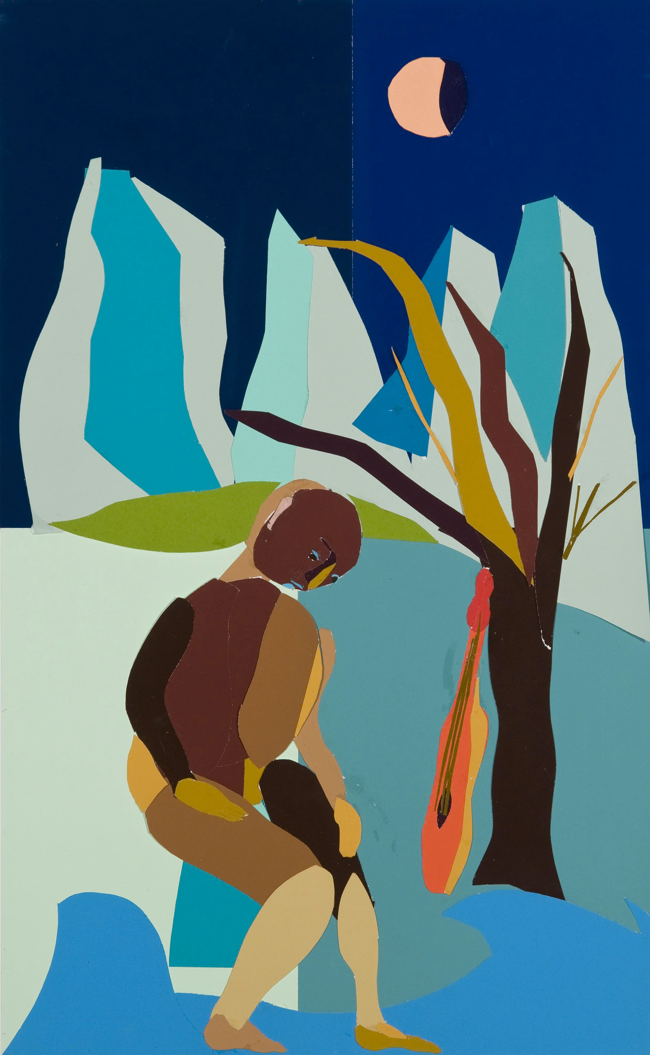 Figure in Landscape , 18"X11", Collage, 2013