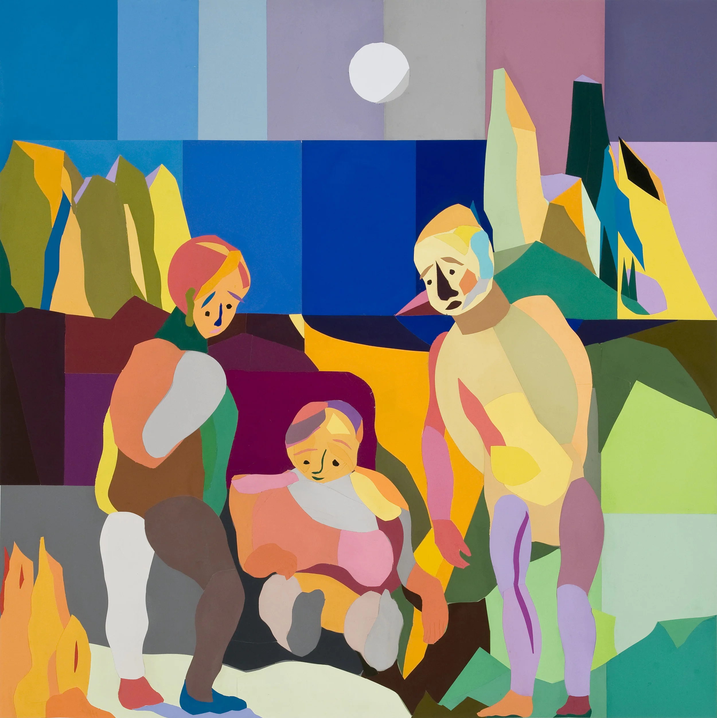 Grouping , Paper Collage on Canvas, 60X60 Inches, 2013