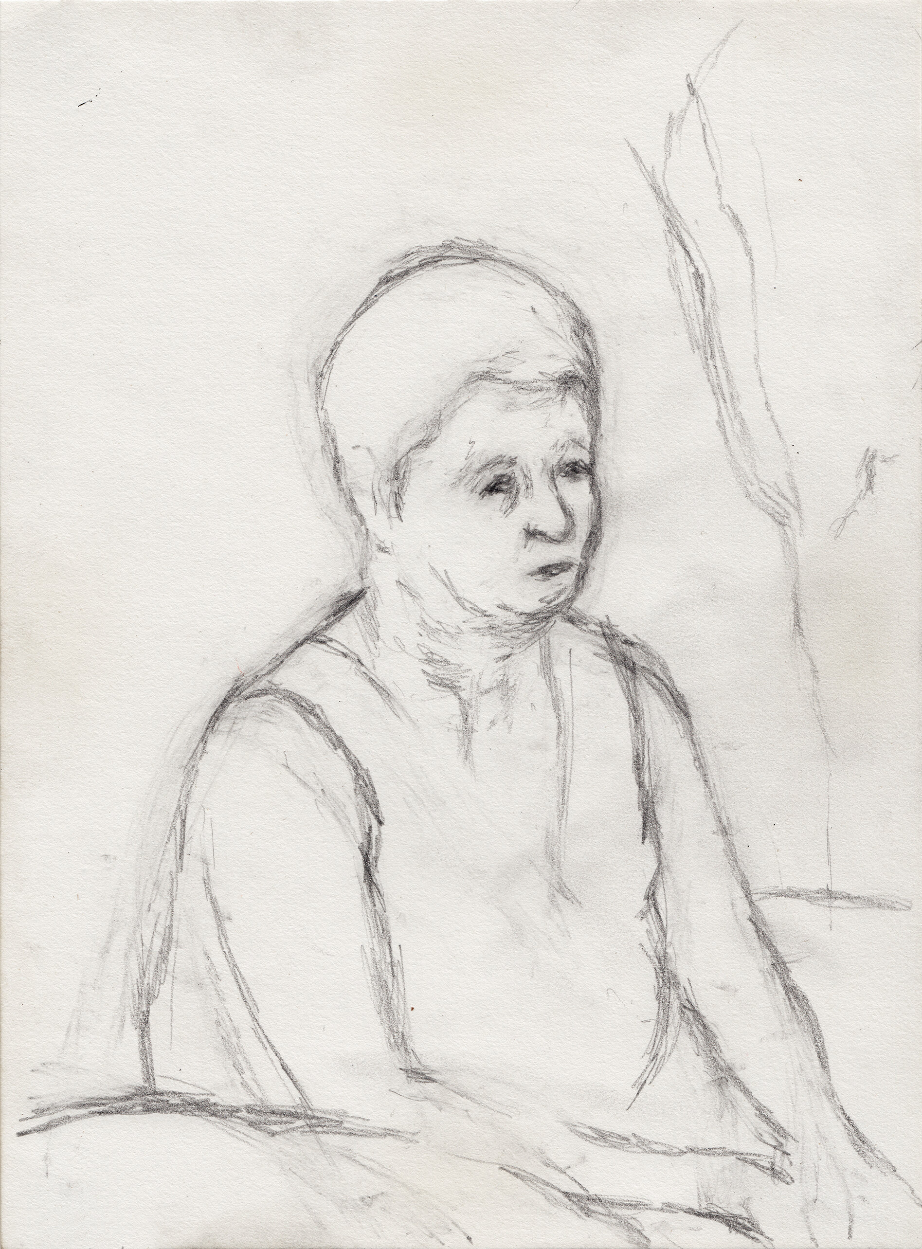   Nechama (My Mother) , 8x6", Pencil on paper, 2010 