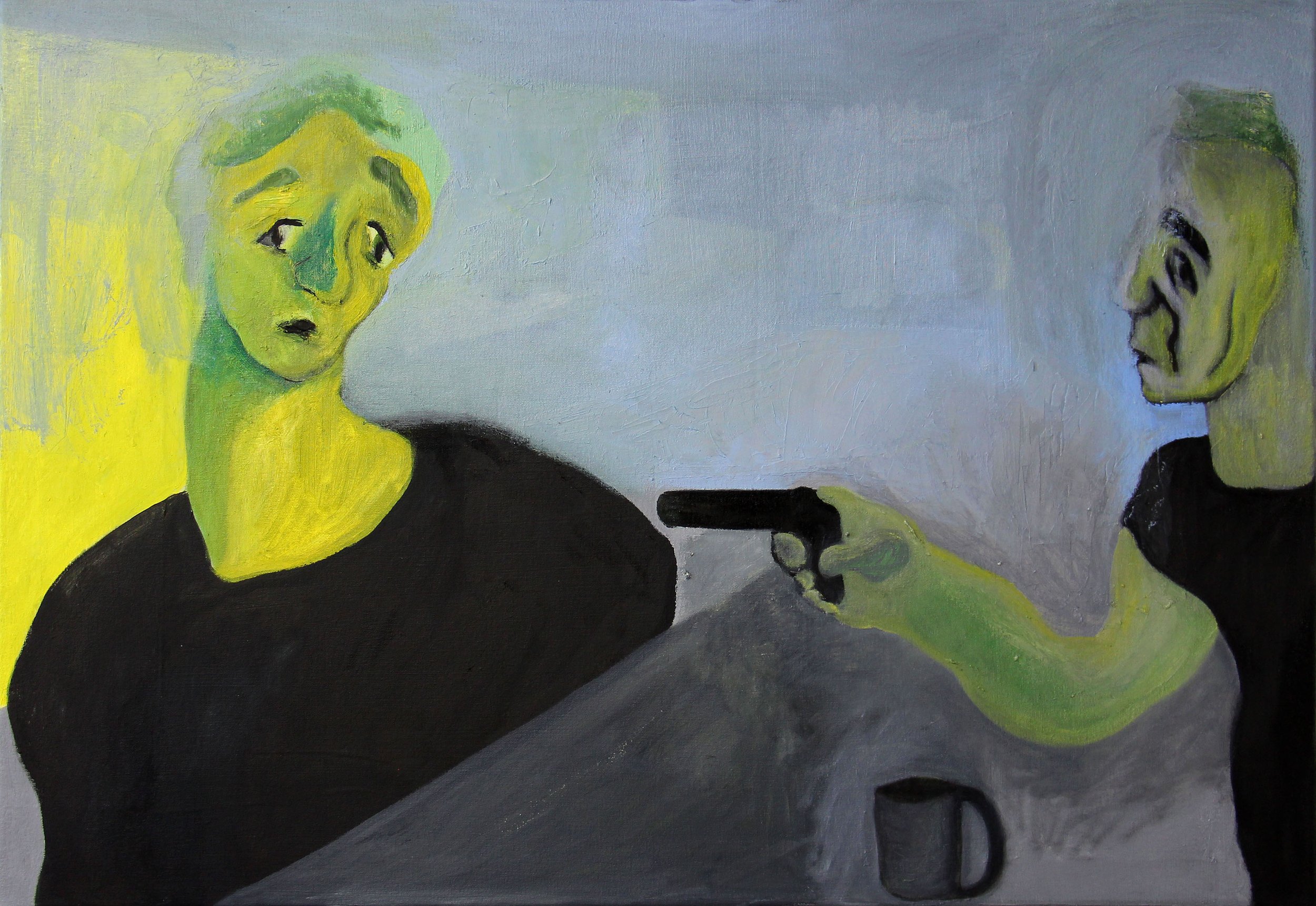Moment of Reckoning , Oil on Canvas, 28x40 Inches, 2021