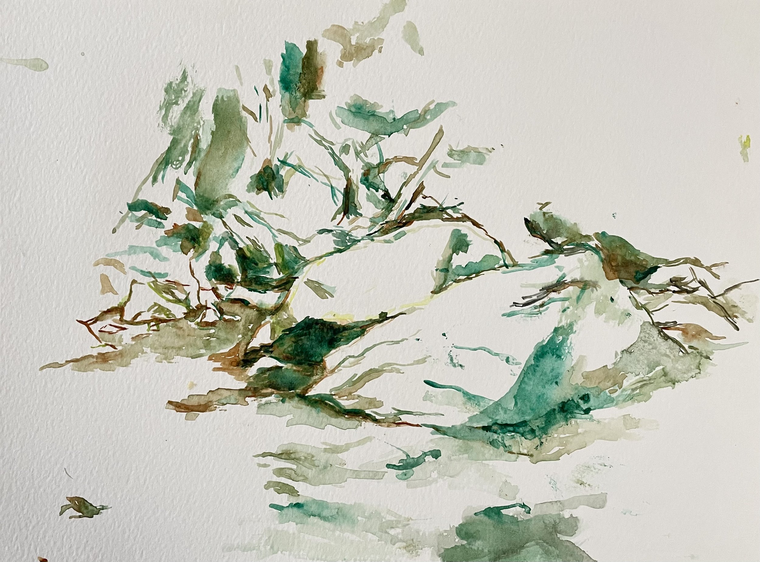 Sound of Stream , Watercolor, 8x10 Inches, 2023