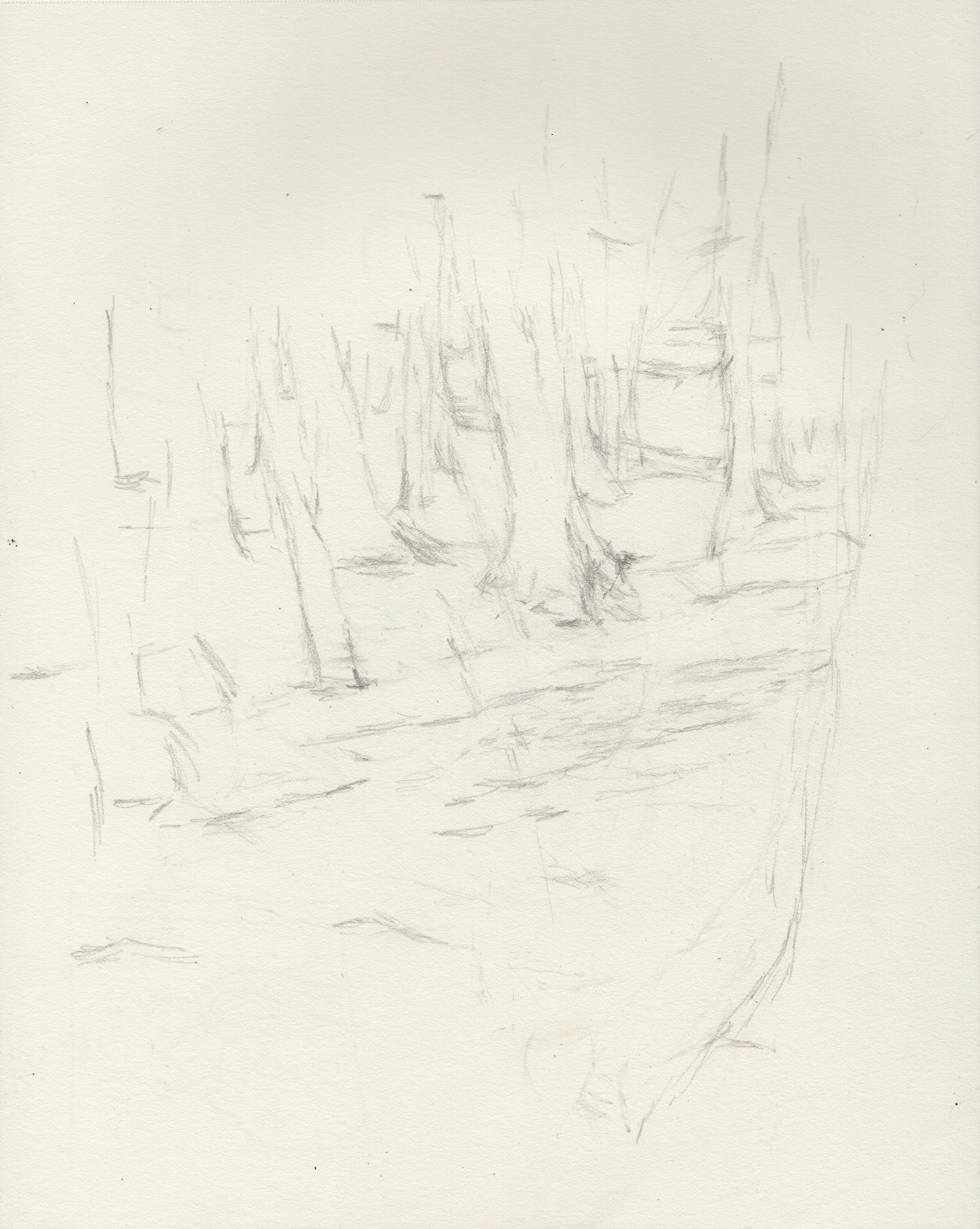 Slivers , Pencil on Paper, 10x8 Inches, 2023