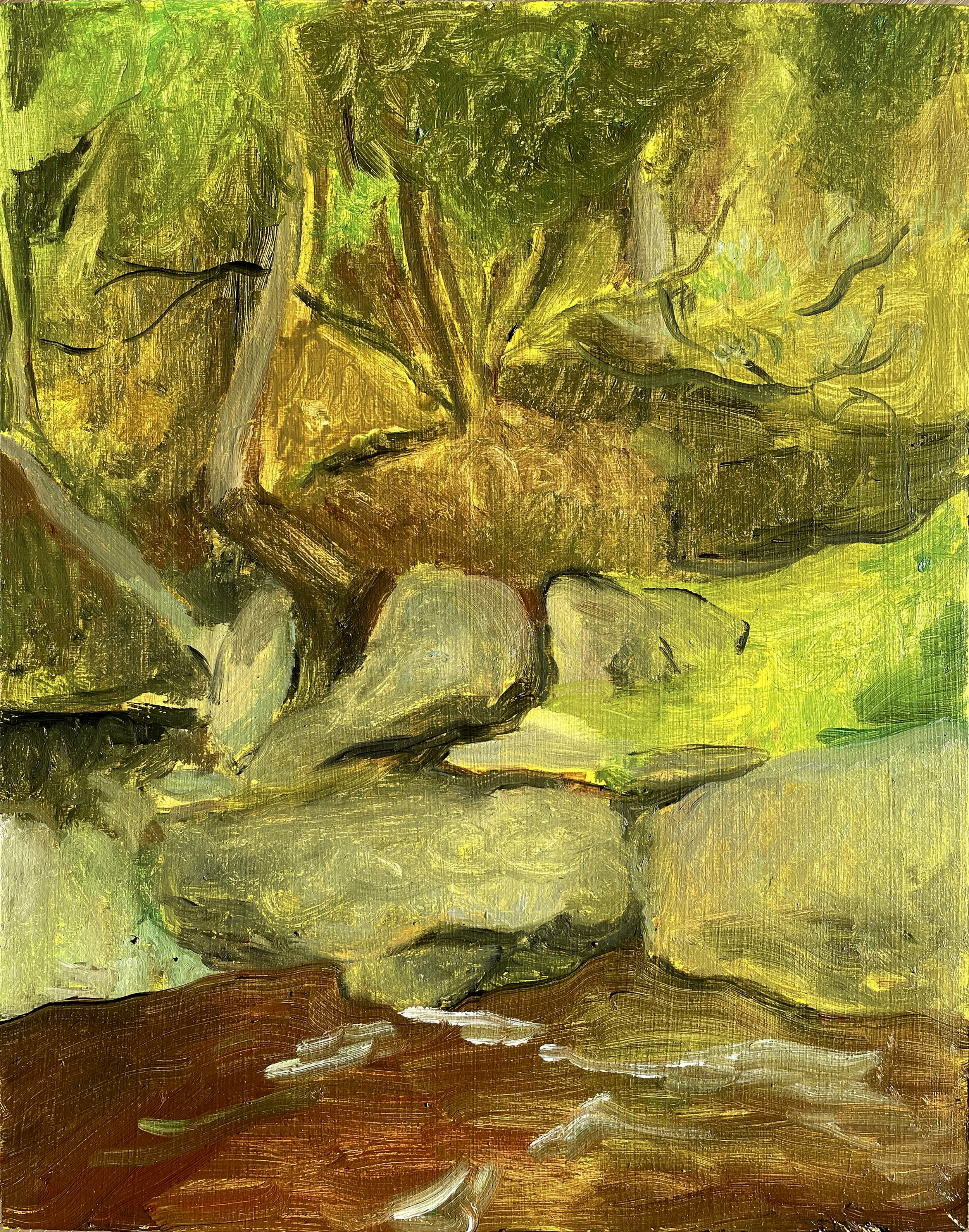   Creek , 14x11 Inches, Oil on Wood, 2022 