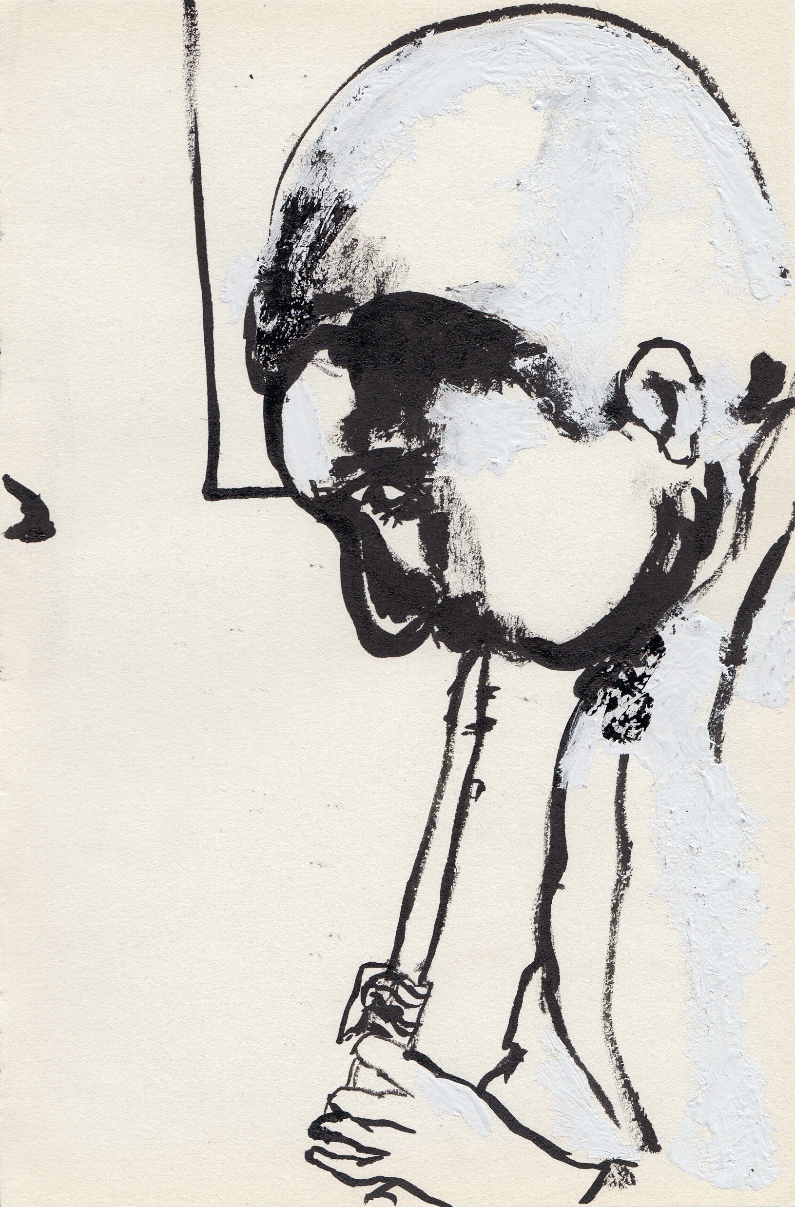   Clarinet Player , 2021 Ink on paper, 8.25 x 5.5 inches 