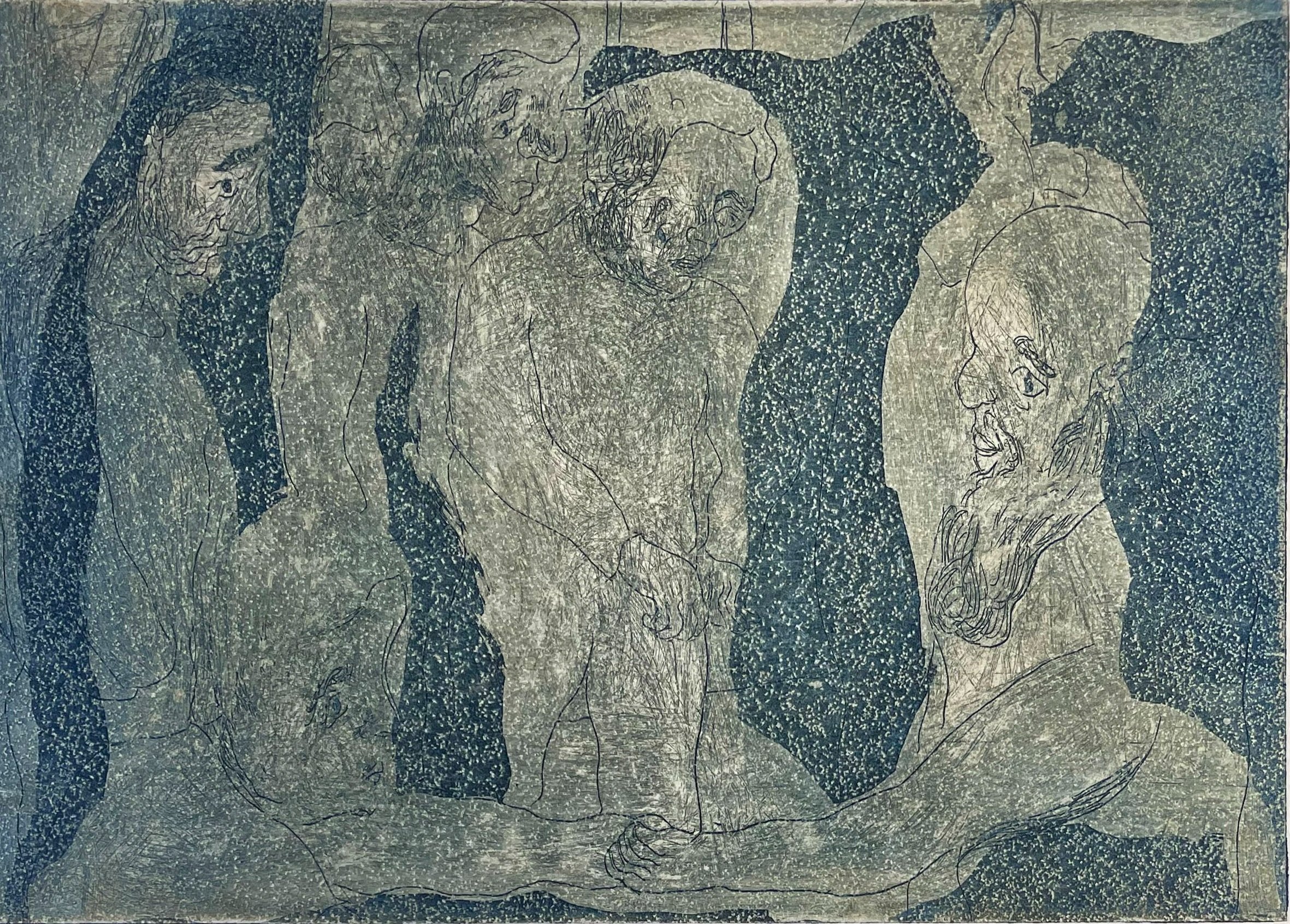 Handshake I , Etching, 7x5 inches, 2024