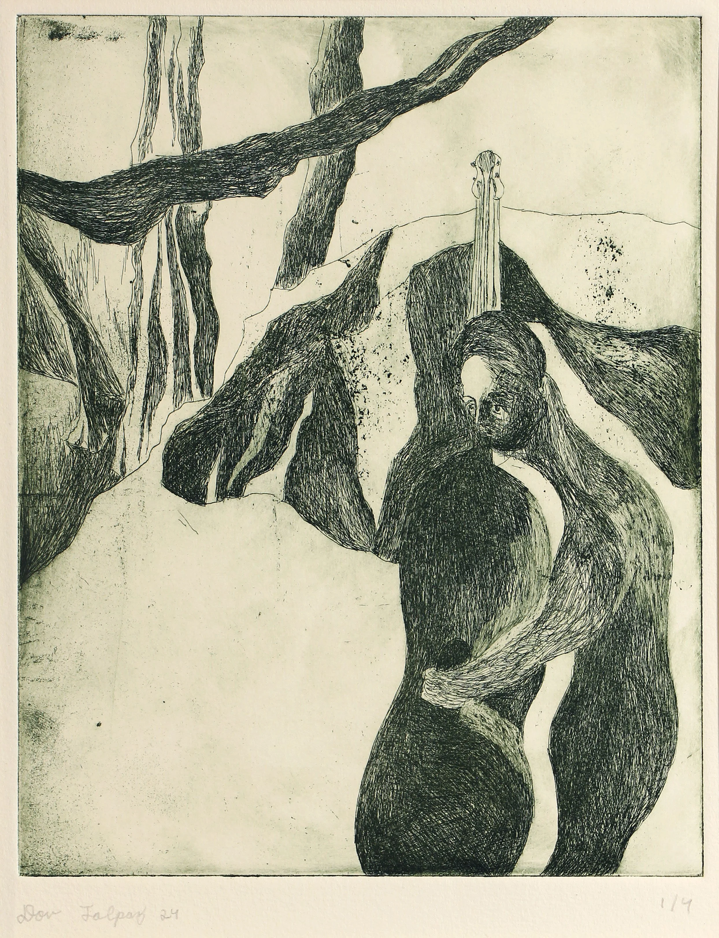The Cellist, Etching, 10x8 Inches, 2025.jpg