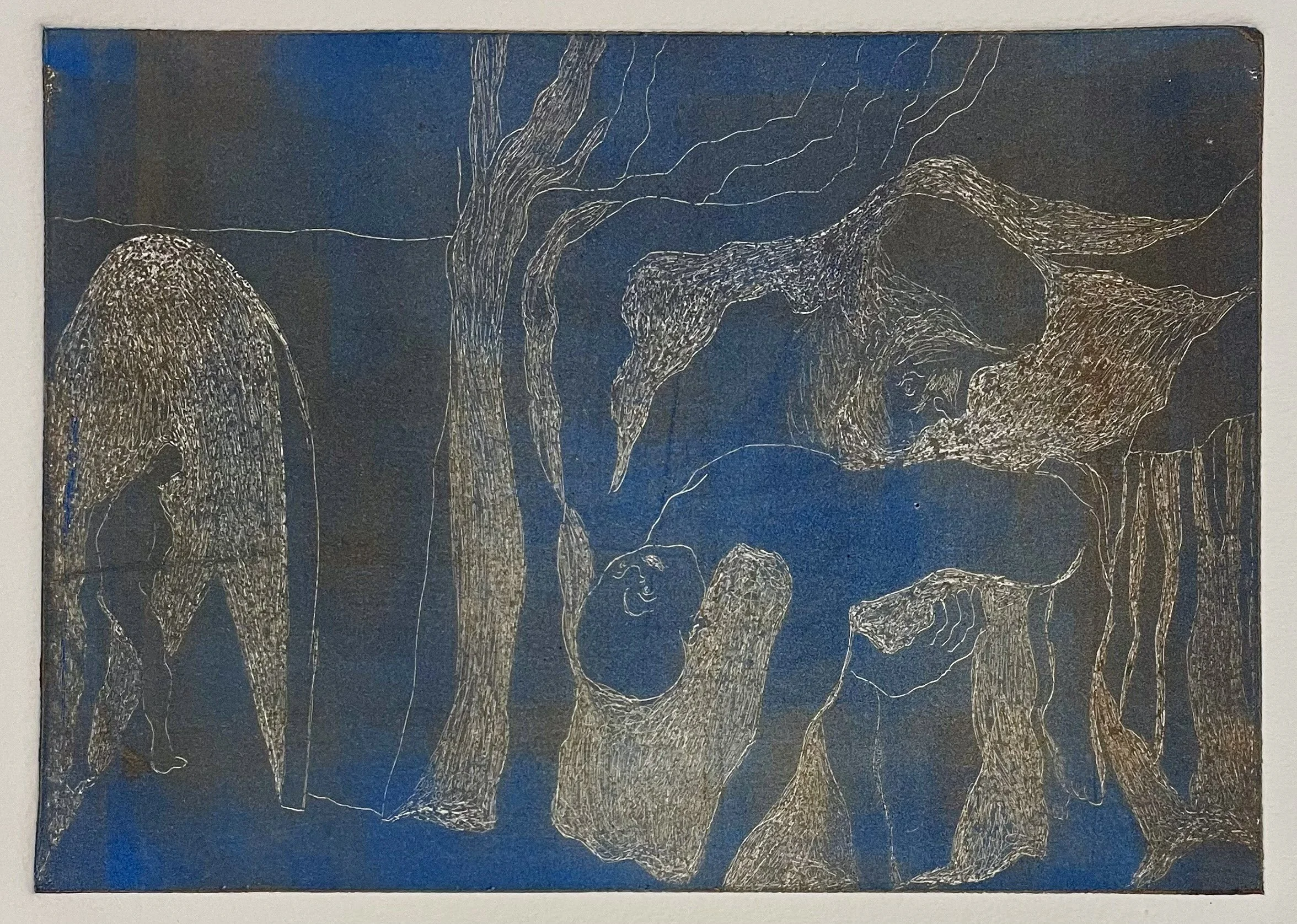    Carrying II,   2024  Etching on paper (A.P.), 5 x 7 inch  $800 