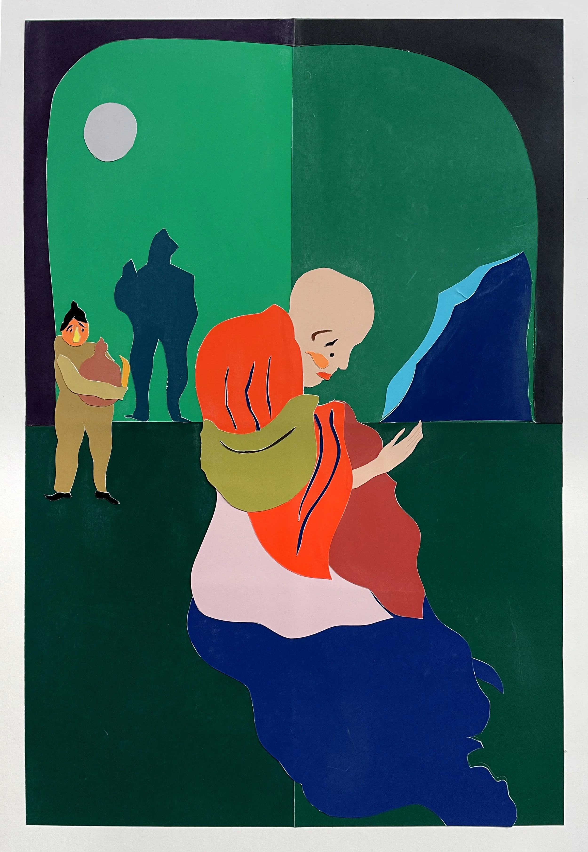    Master,   2023  Paper collage, 17.5 x 11.5 inch  $3000 