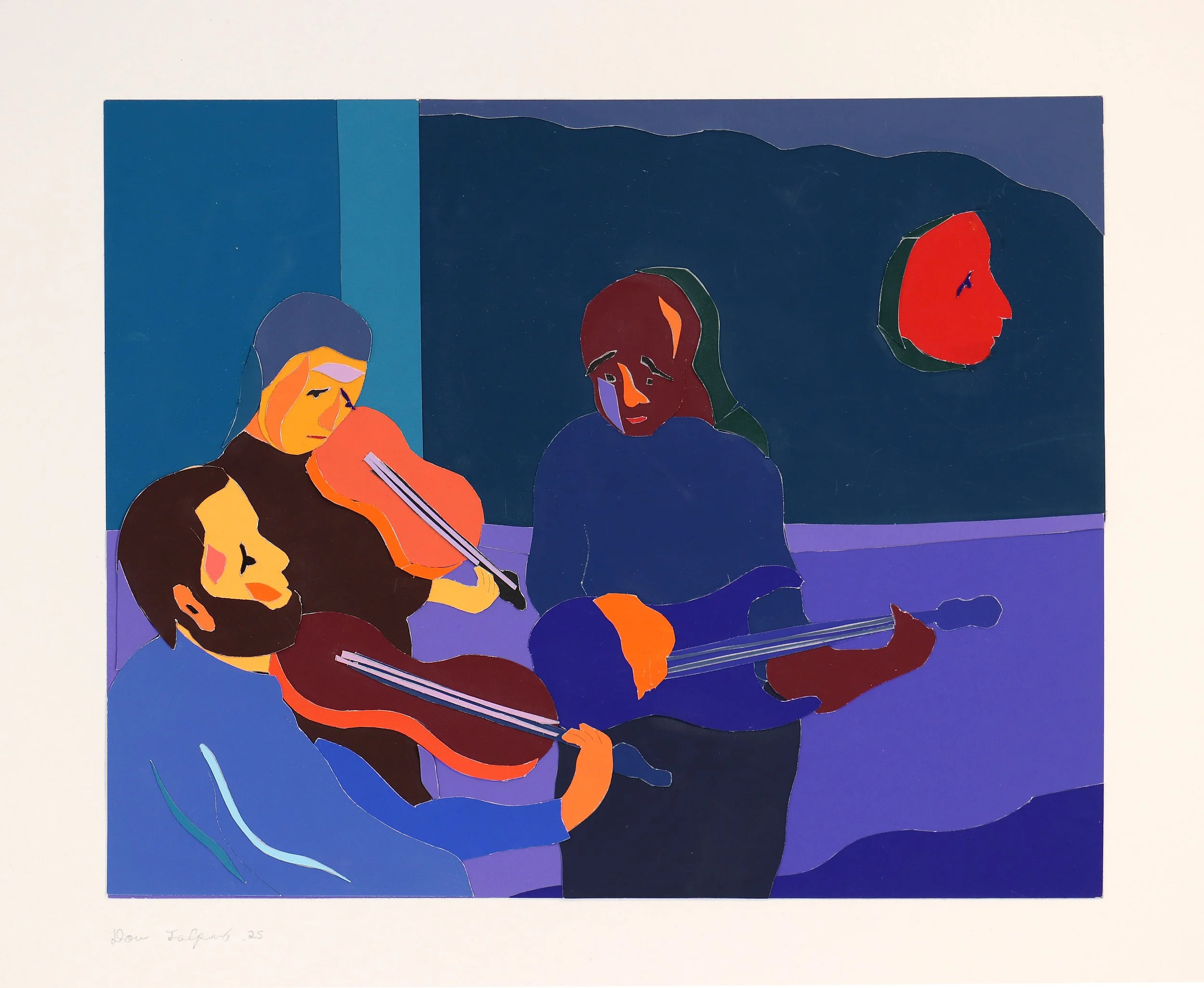    The Return of the Flying Head,   2023  Paper collage, 10 x 13 inch  $2500 