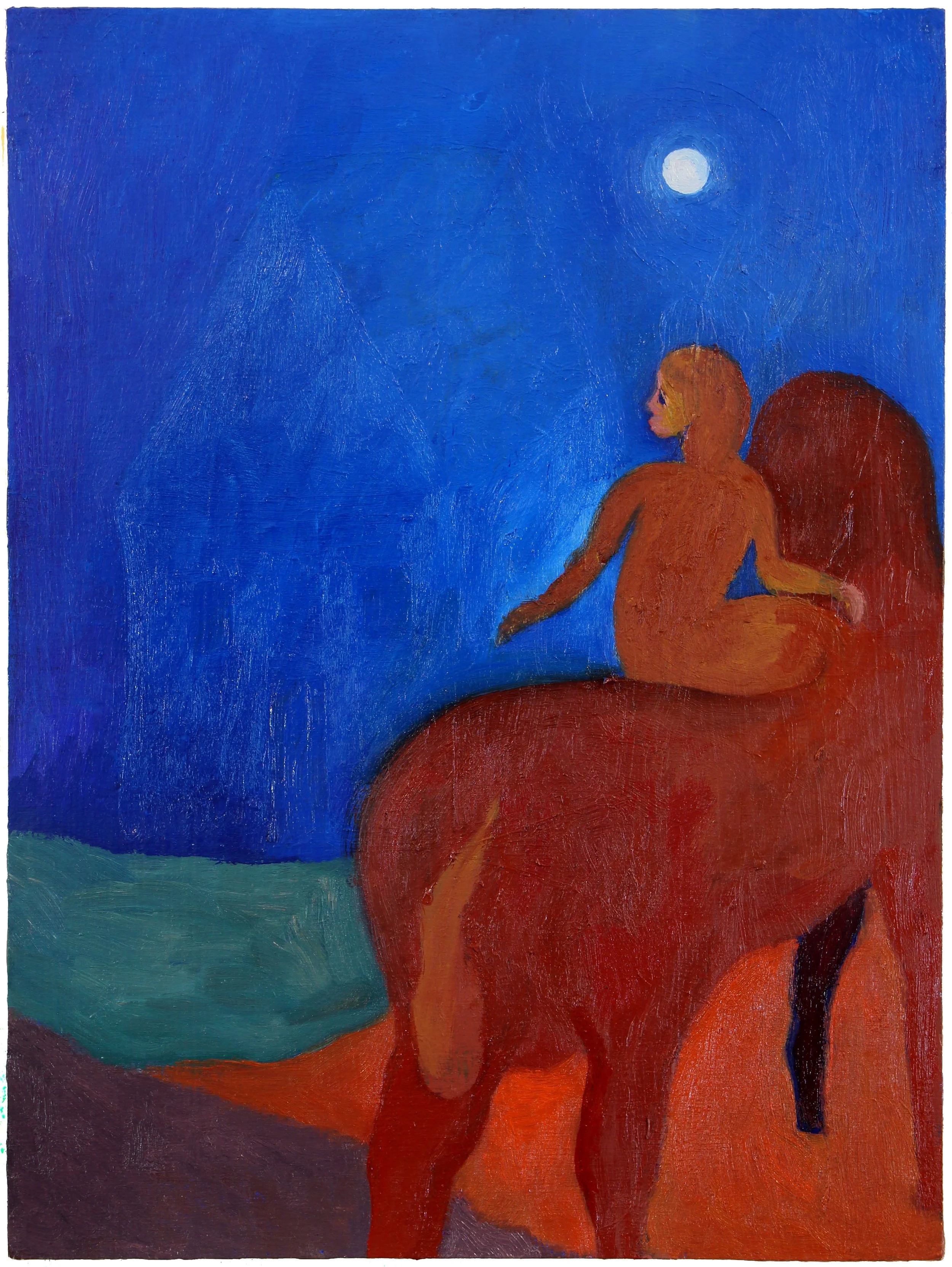   Moon Rider  Oil on wood 12 x 9 inch 2024 