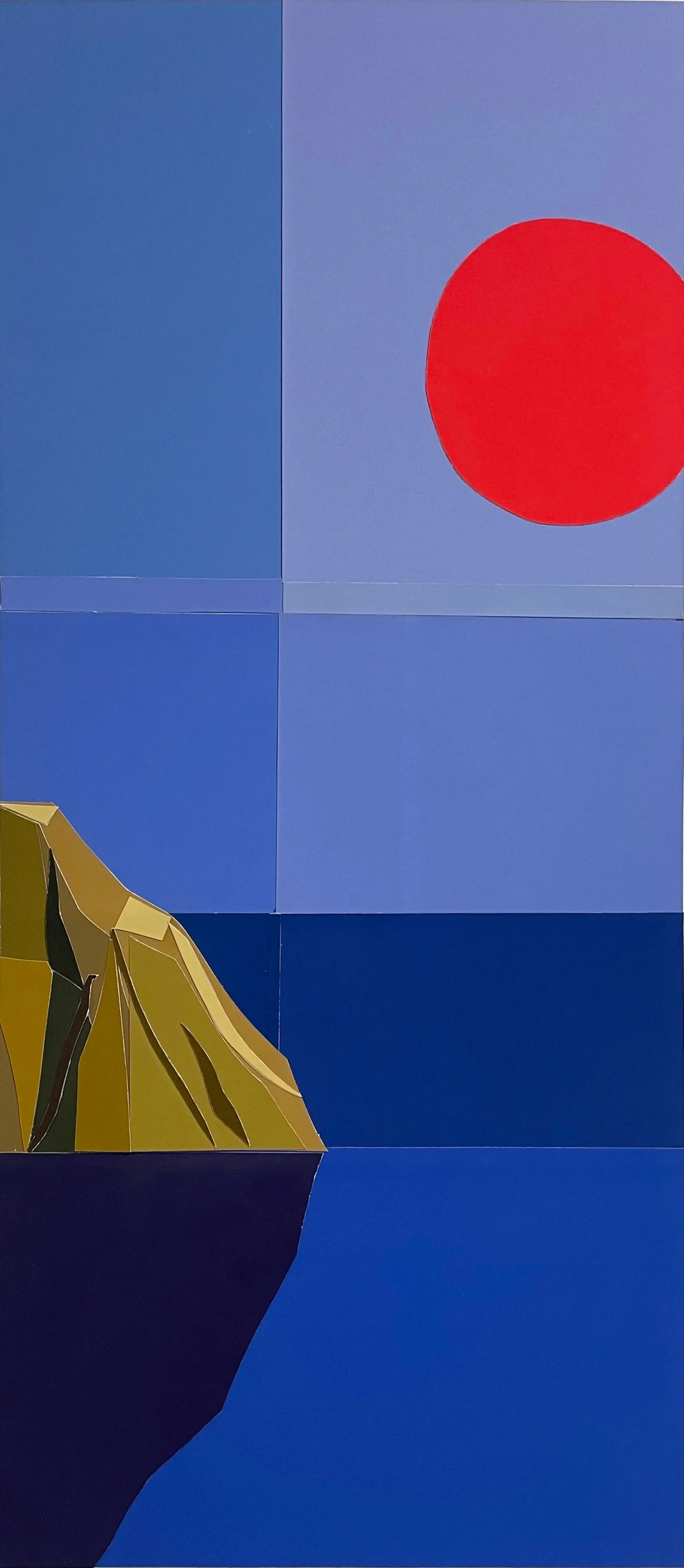   Untitled (Red Sun)  Paper collage 22 x 10 inch 2025 