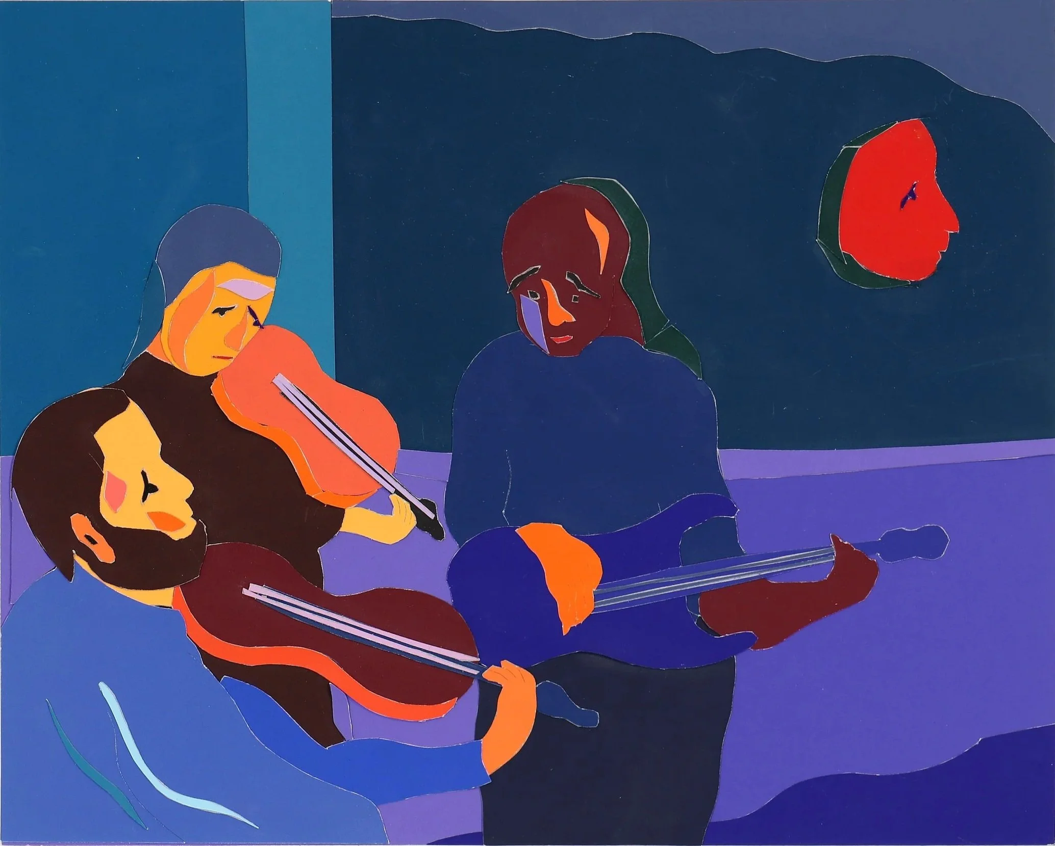   The Return of the Flying Head  Paper collage 10 x 13 inch 2023 