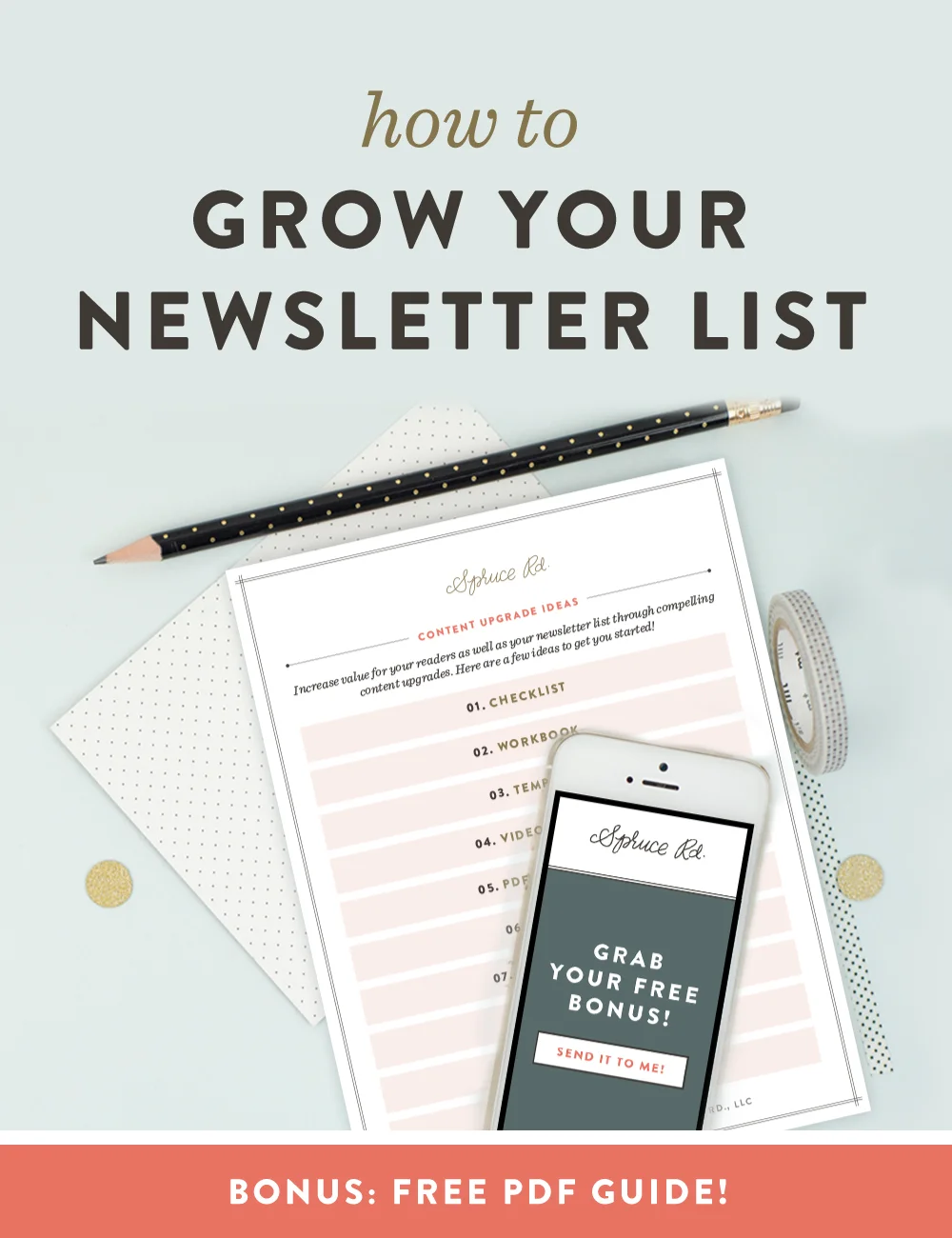 How to Grow Your Newsletter List // Are you ready to start growing your email list, but are hung up on the process? I have grown my list from 150 to 1,072 in about 60 days, primarily through content upgrades. I am sharing my secrets on how to grow your list (including freebies, LeadPages, Mailchimp, etc), as well as a FREE download of my top 10 favorite content upgrade ideas!