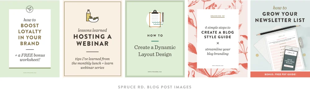 How to add value to your business through design | Spruce Rd. | There are countless times, whether in business or blogging, where a design need pops up. Whether it is through a blog post image, Facebook ad, infographic, sidebar button, or new promotion, graphic design has been my trusty sidekick through it all. Design skills aren’t reserved for only those who have a graphic design degree, but I truly believe that everyone is creative, and has the capability to learn the tools on their own. Here are a few ways you can add value to your business, through design.