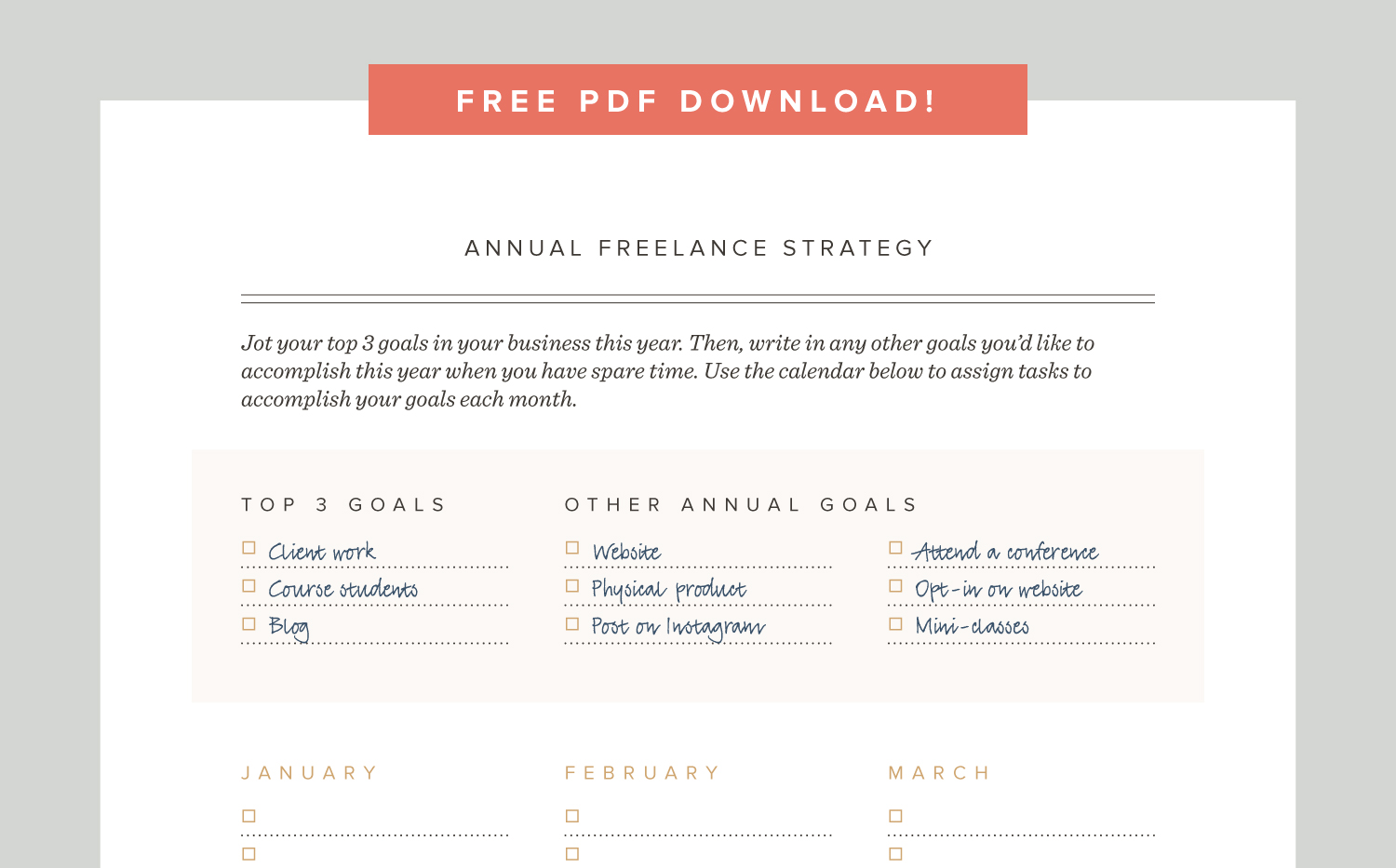 Year-long freelance strategy | Spruce Rd. | Are you a chronic multitasker? I’ll admit, I used to take pride in my ability to “multi-task,” until I recognized its downfall. Now I have an iron-clad plan to creating an annual freelance strategy that wo…