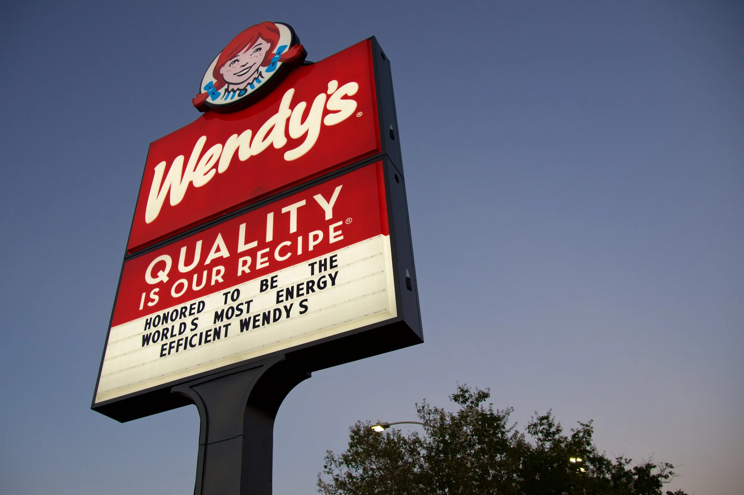 WENDY'S READER BOARD OUTSIDE THE MOBILE, ALABAMA RESTAURANT