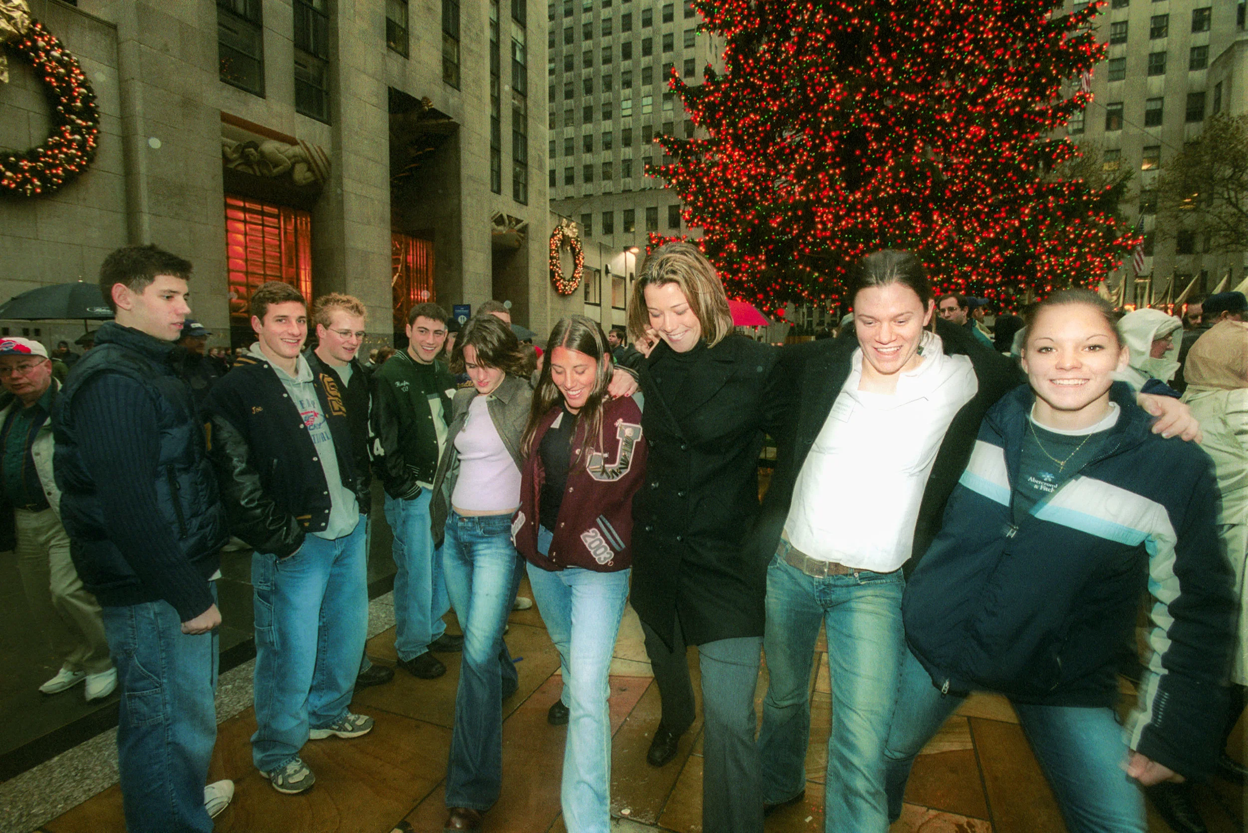 THE 2002 WENDY'S HEISMAN NATIONAL FINALISTS DURING A VISIT TO ROCKEFELLER CENTER IN NEW YORK CITY.