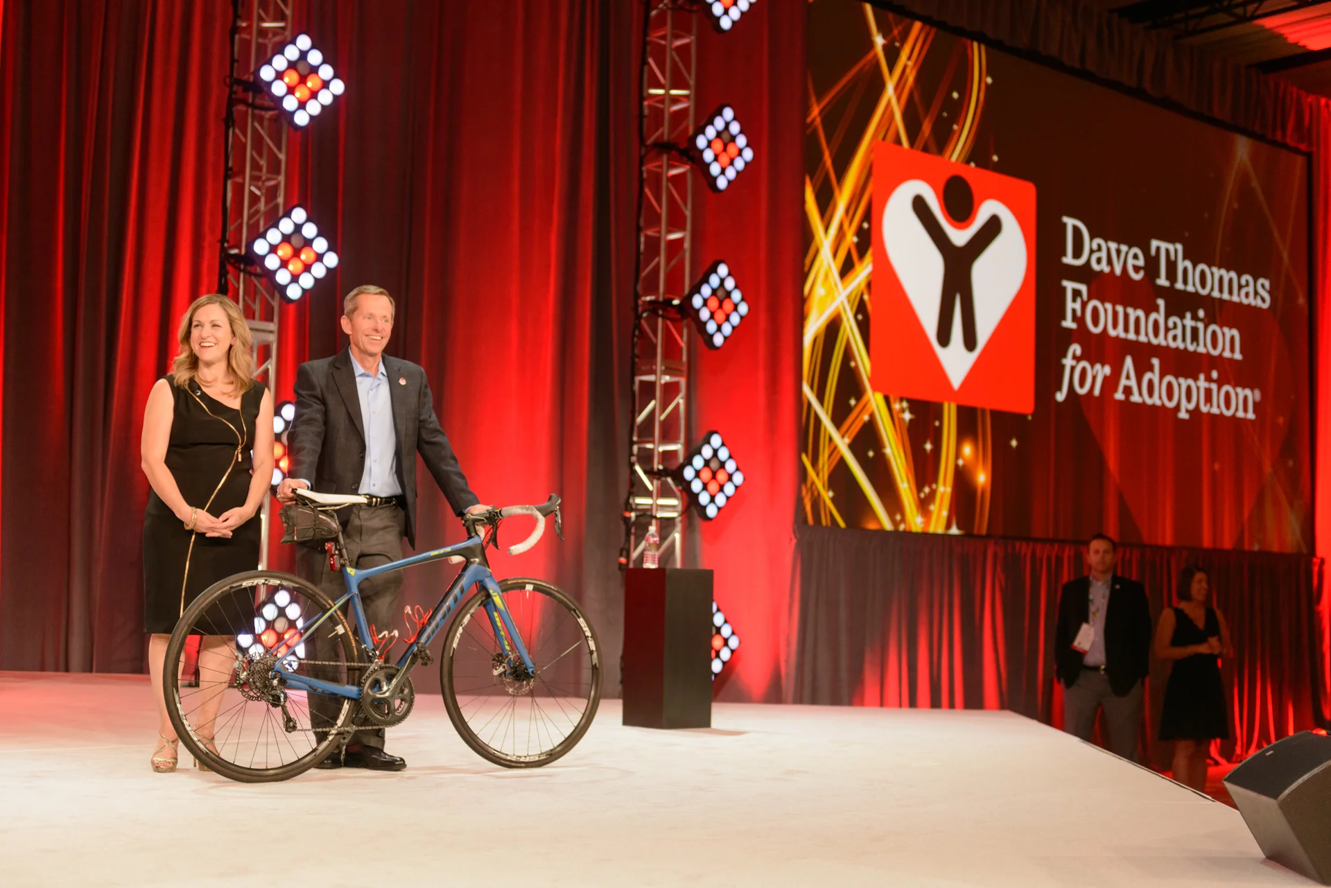 I'm on stage with ed Anderson and his bike.