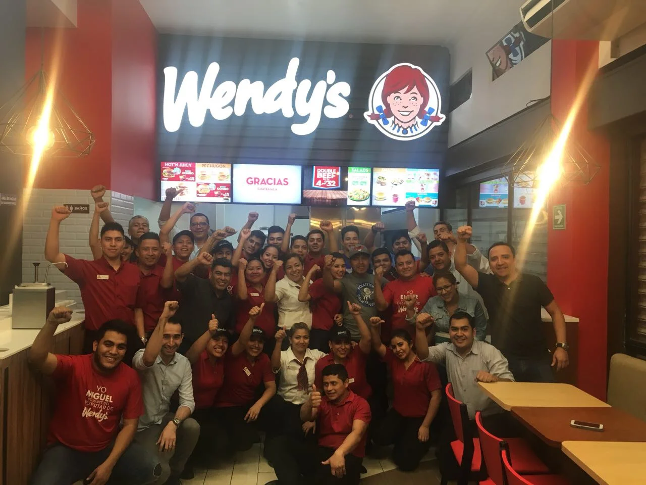 500th Wendy’s International franchise in Guatemala City, Guatemala celebrates.