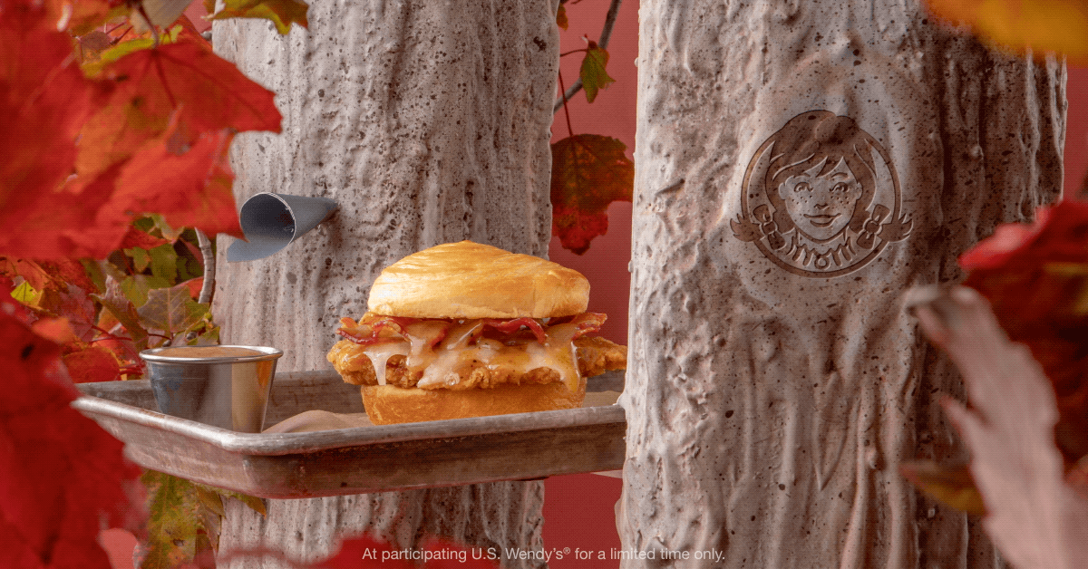 Wendy’s new Bacon Maple Chicken Sandwich is perfection in a bite. A crispy, Homestyle chicken fillet, savory natural swiss and three strips of Applewood smoked bacon with the sweetness of a Maple Glaze. Did we mention it’s served on a croissant bun?