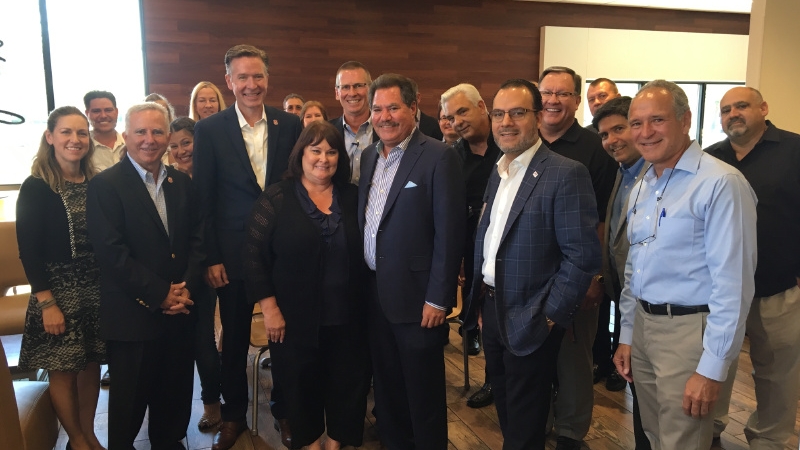 The JAE Restaurant Group and members of Wendy's Leadership Team surprise Eddie with the news of his induction into the Wendy's Hall of Fame.