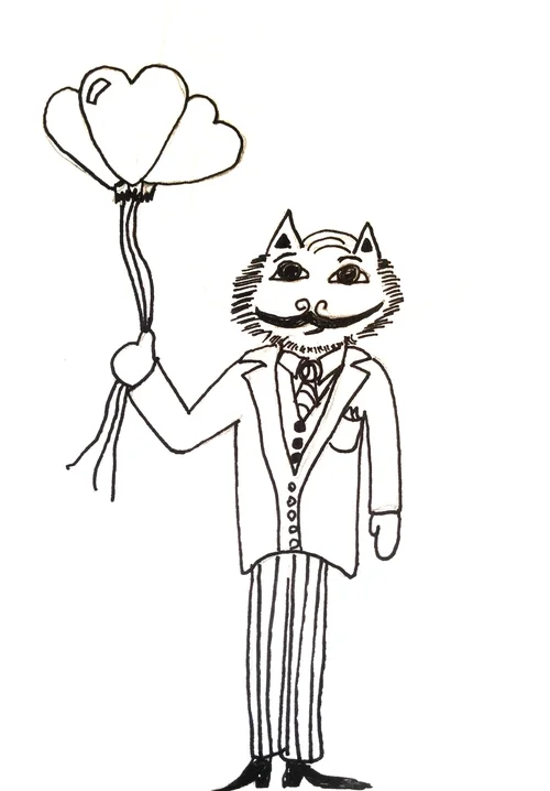 Mr. Cat and The Heart Balloons