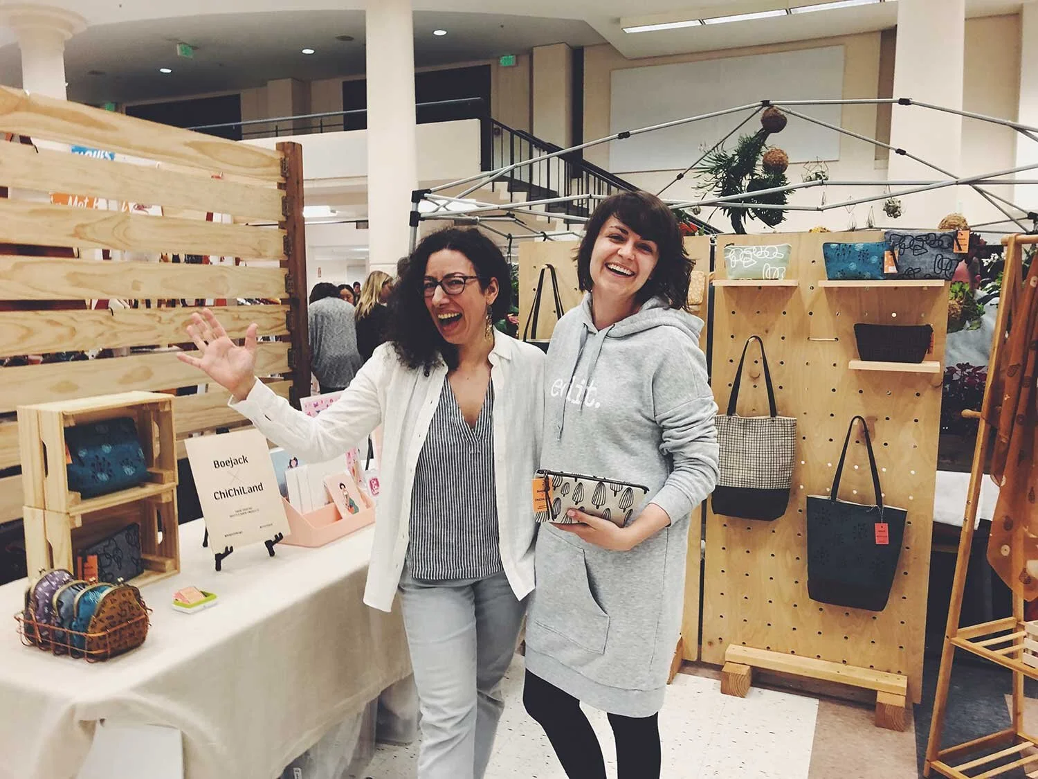 Chi Michalski &amp; I at her booth at Urban Craft Uprising!