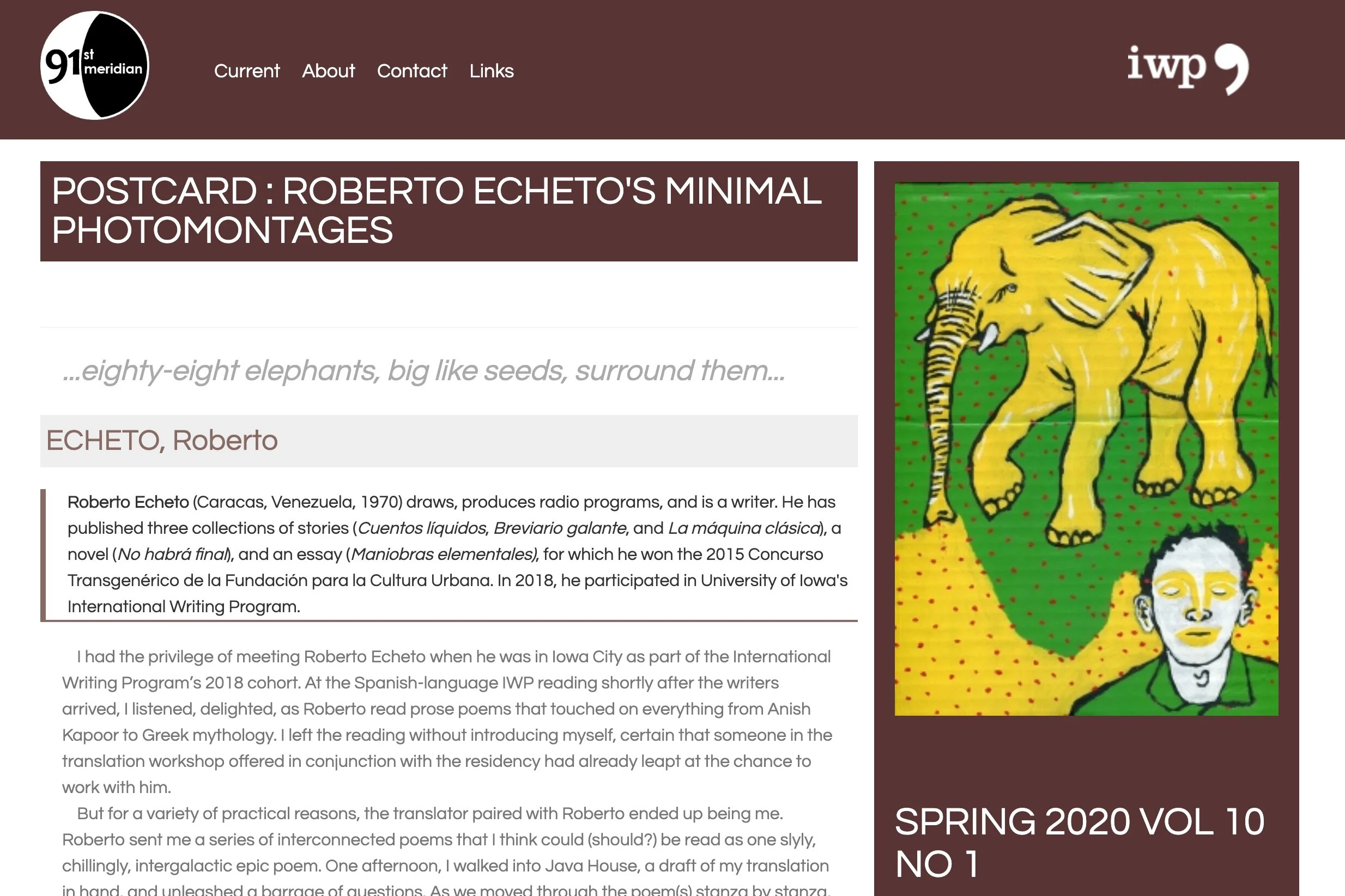 Excerpt from “Minuscule Photomontages” by Roberto Echeto