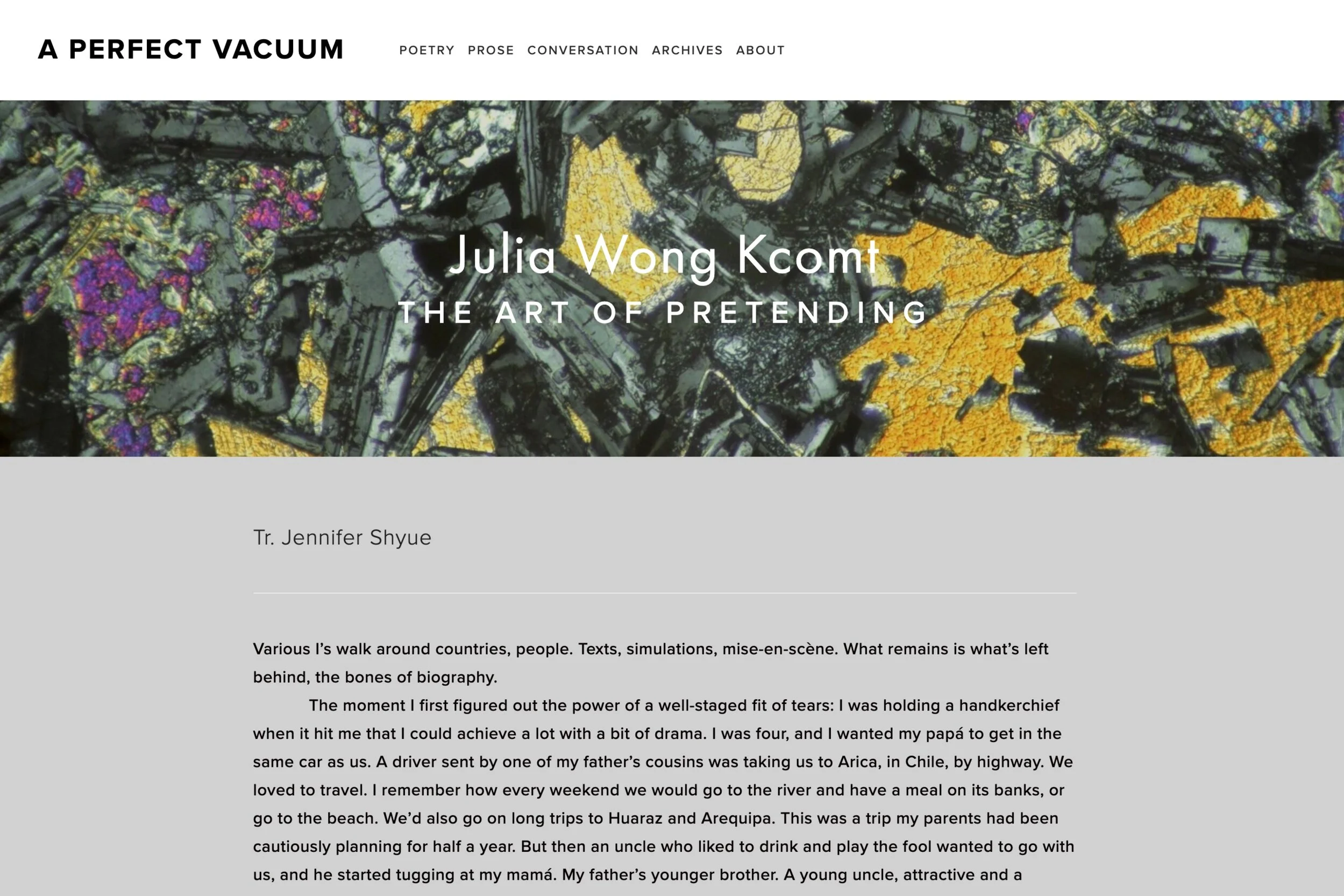 “The Art of Pretending” by Julia Wong Kcomt