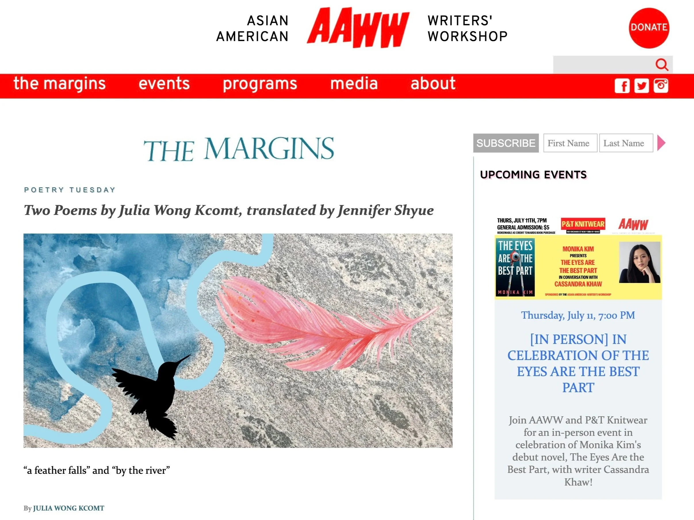 Two poems by Julia Wong Kcomt