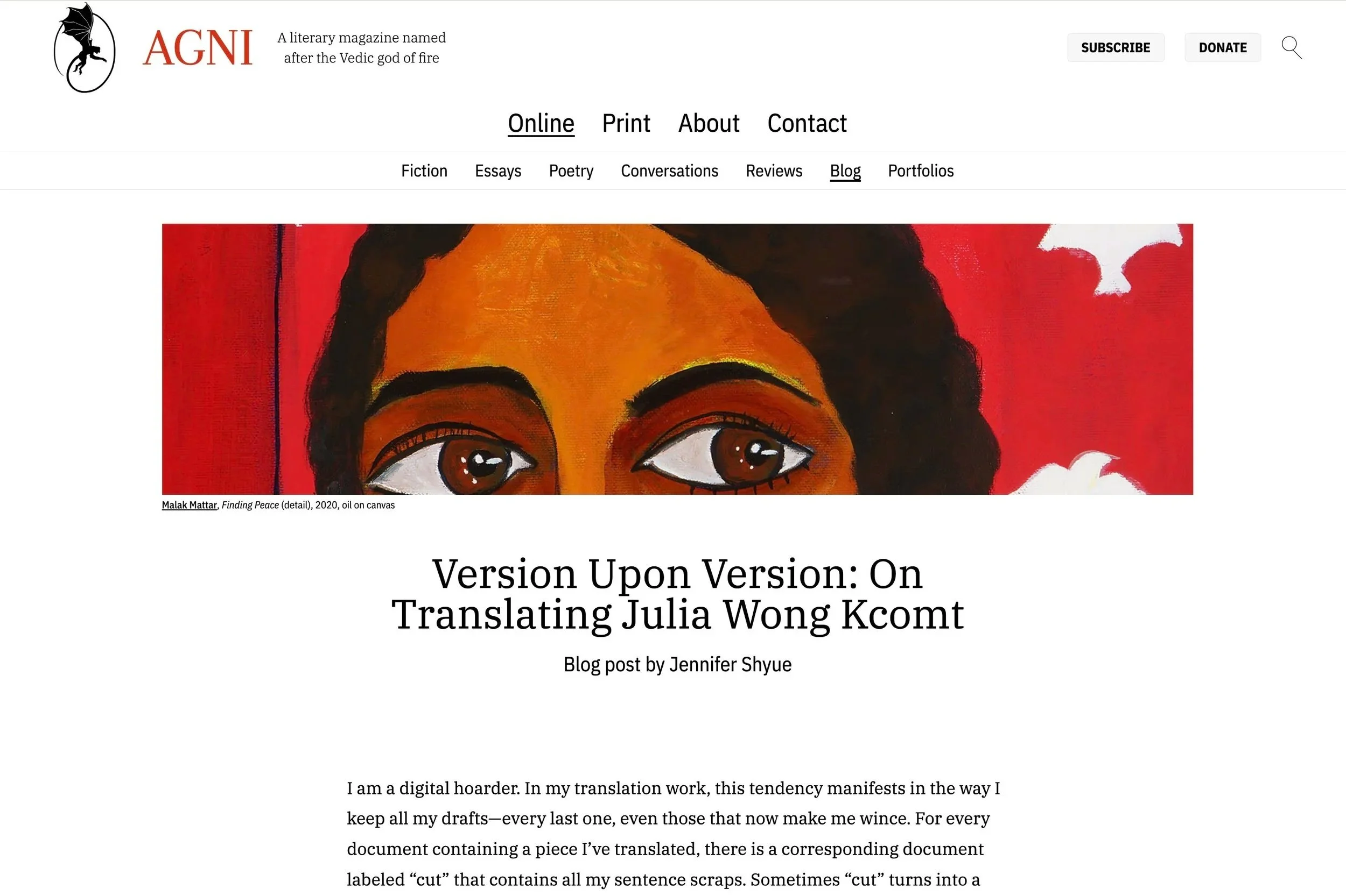 Version Upon Version: On Translating Julia Wong Kcomt