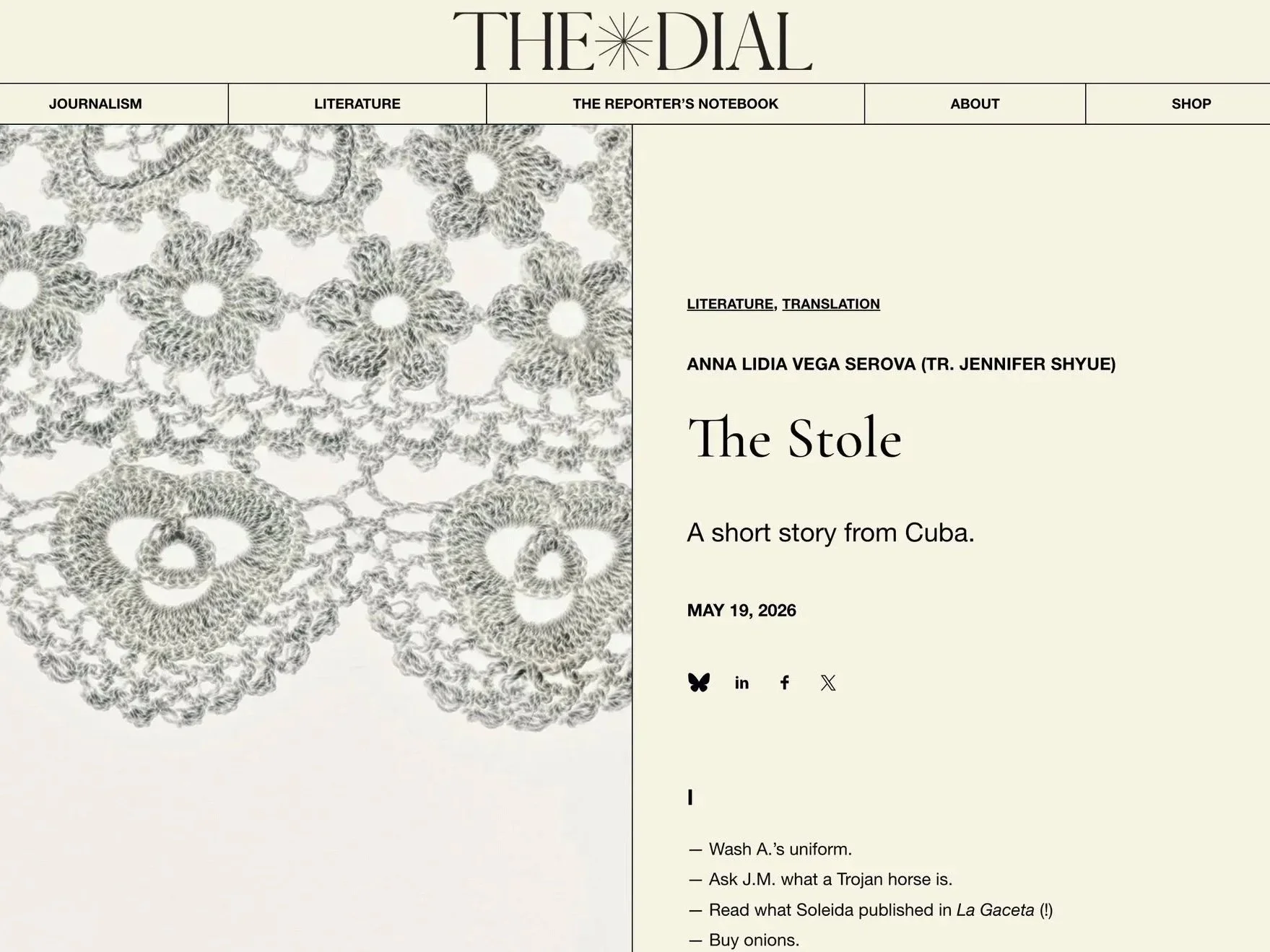 “The Stole” by Anna Lidia Vega Serova