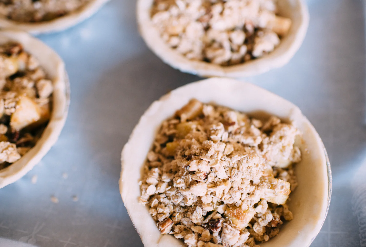 Miniature Apple Crisp Pies 
