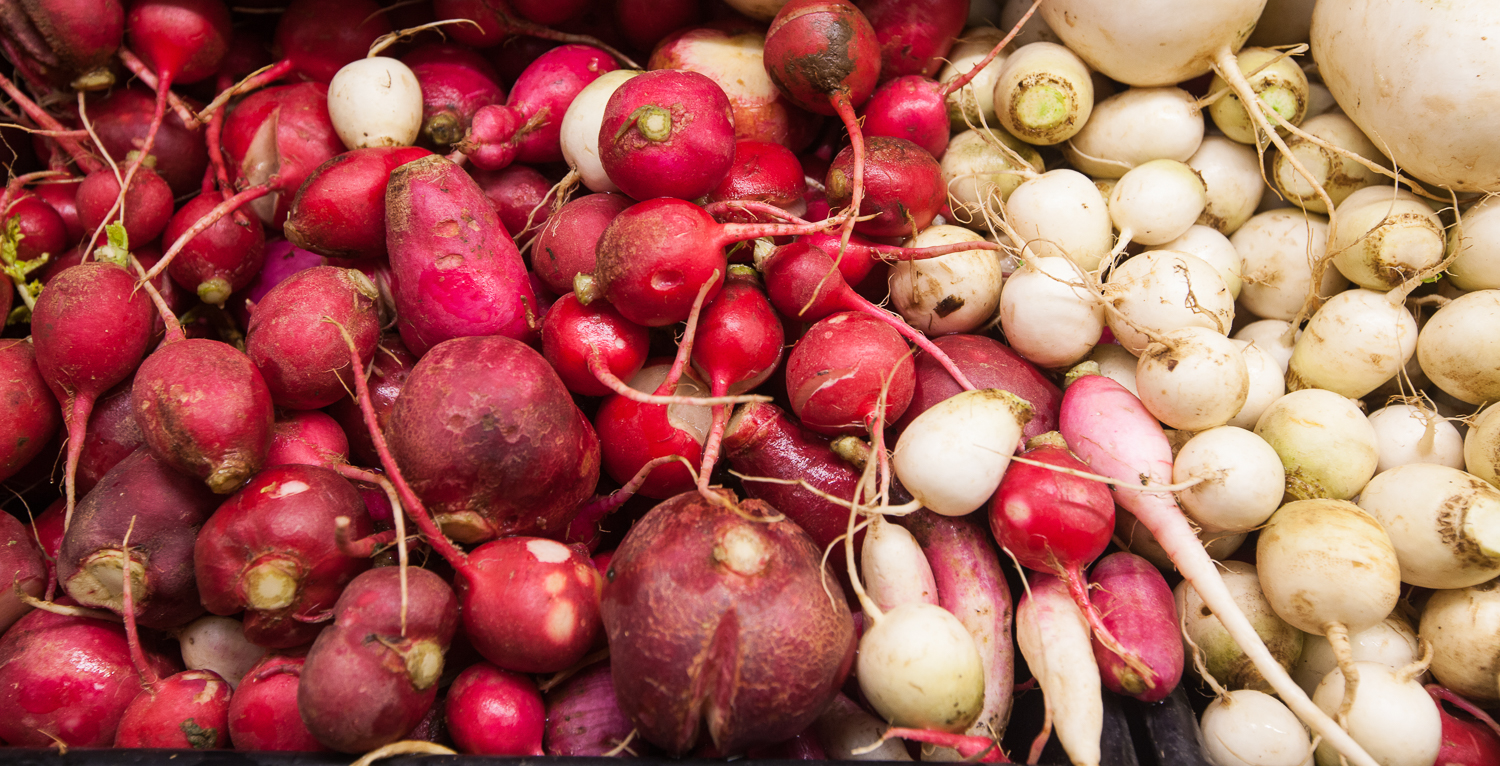 organic radishes from Mana Foods Produce Department