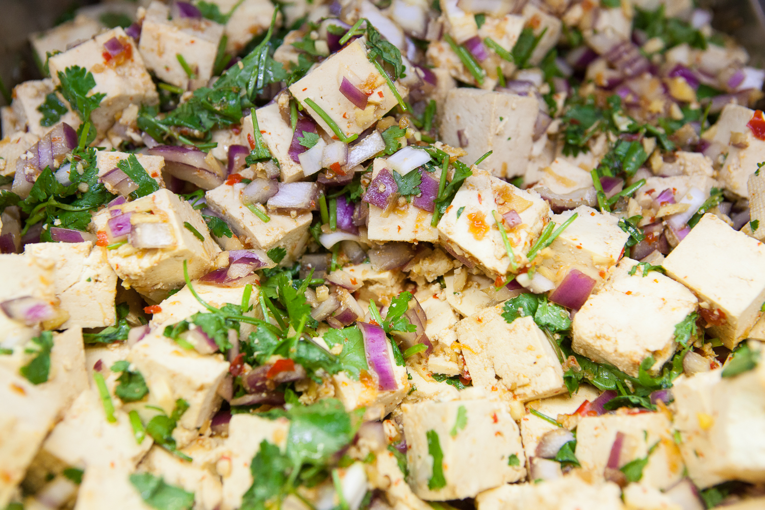 Fresh Organic Tofu Salad Prepared by Mana Food Deli